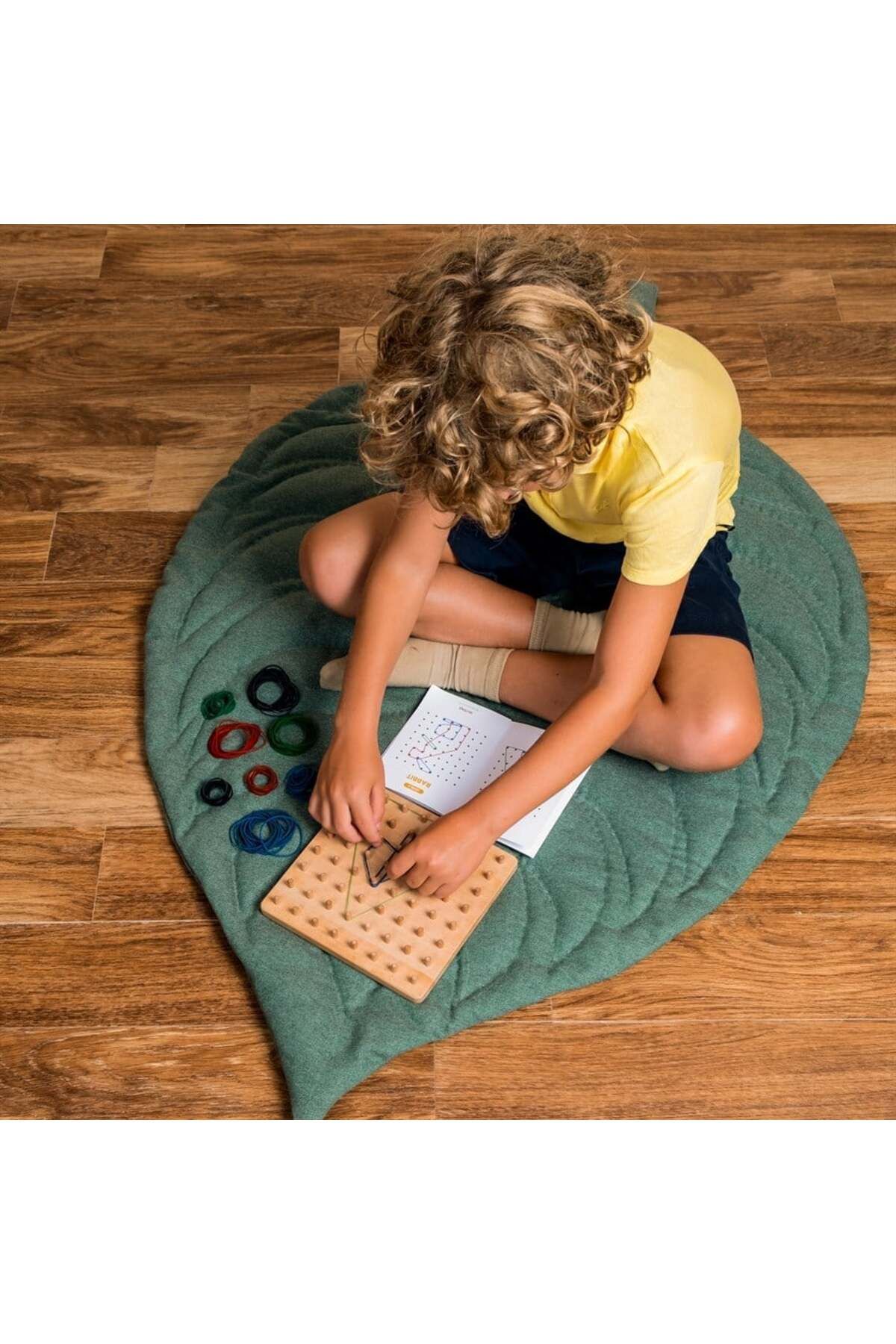 GeoBoard - Ahşap Lastikli Şekiller Montessori Geometri Oyunu - 3 ve Yaş Üstü