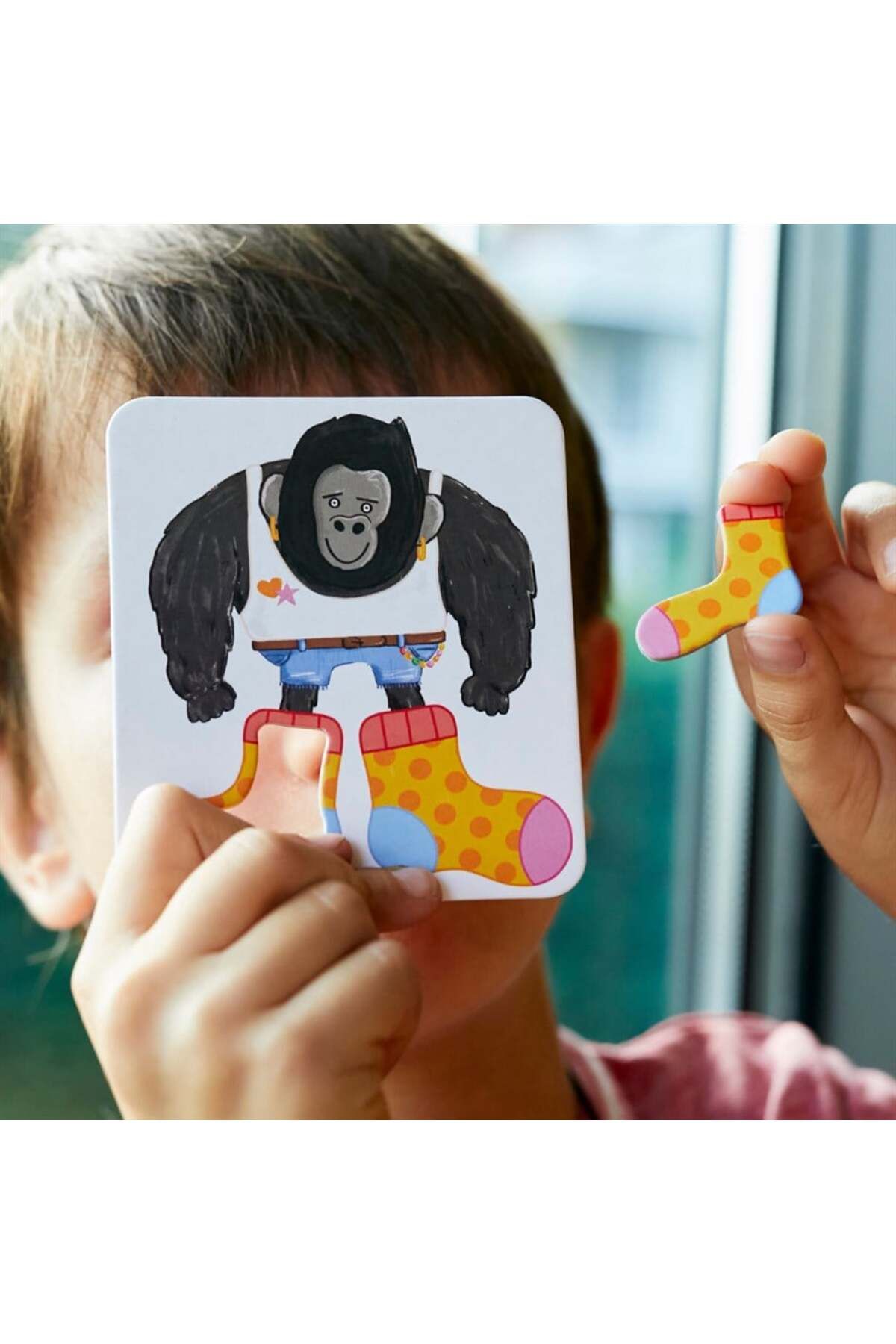 Giant Socks Gorilla 40 Kartlı Hafıza, Eşleştirme ve Puzzle Oyunu - 3 ve Yaş Üstü