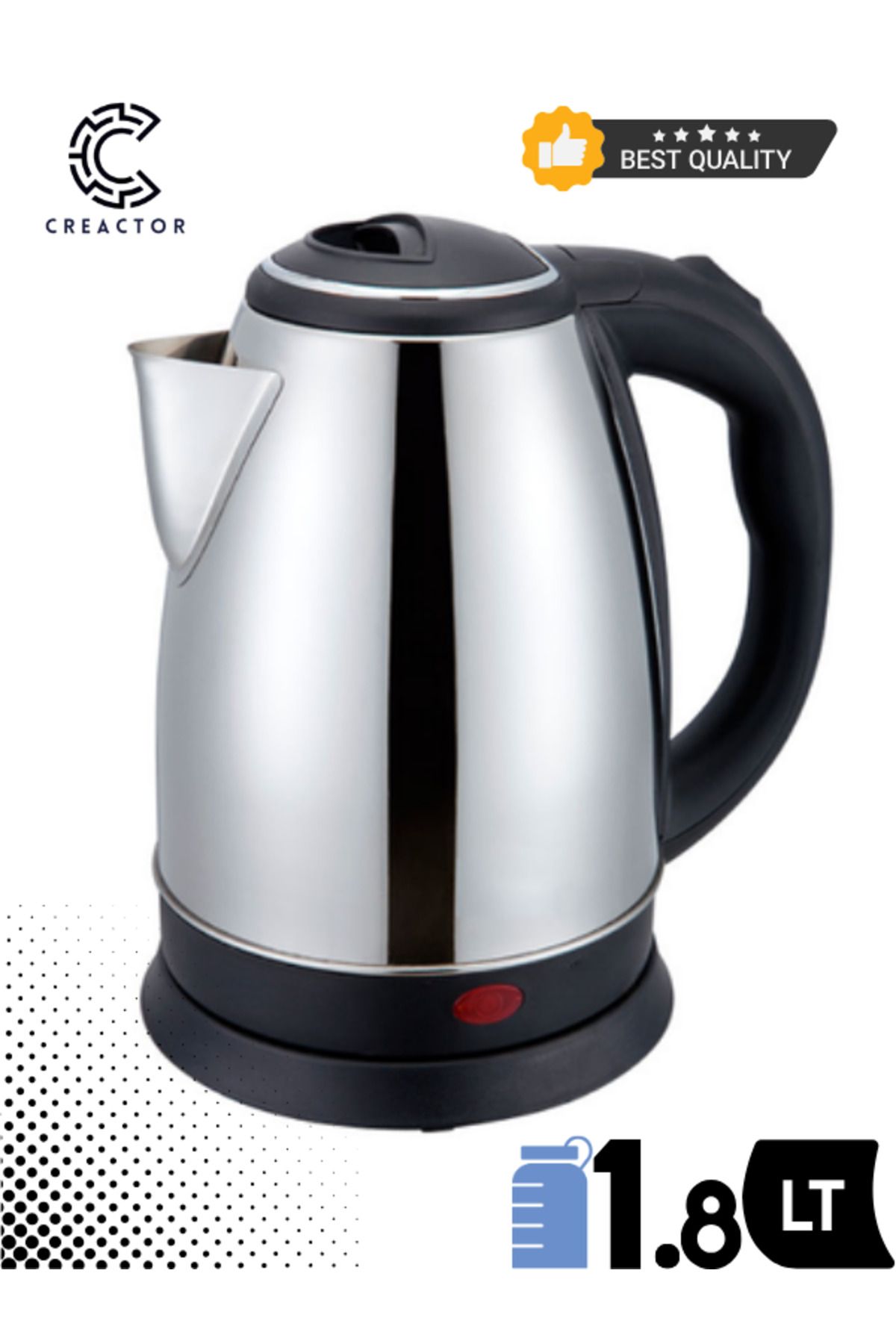 CREACTOR Çelik Su IsıtıcıKettle 1.8lt Biggpro...