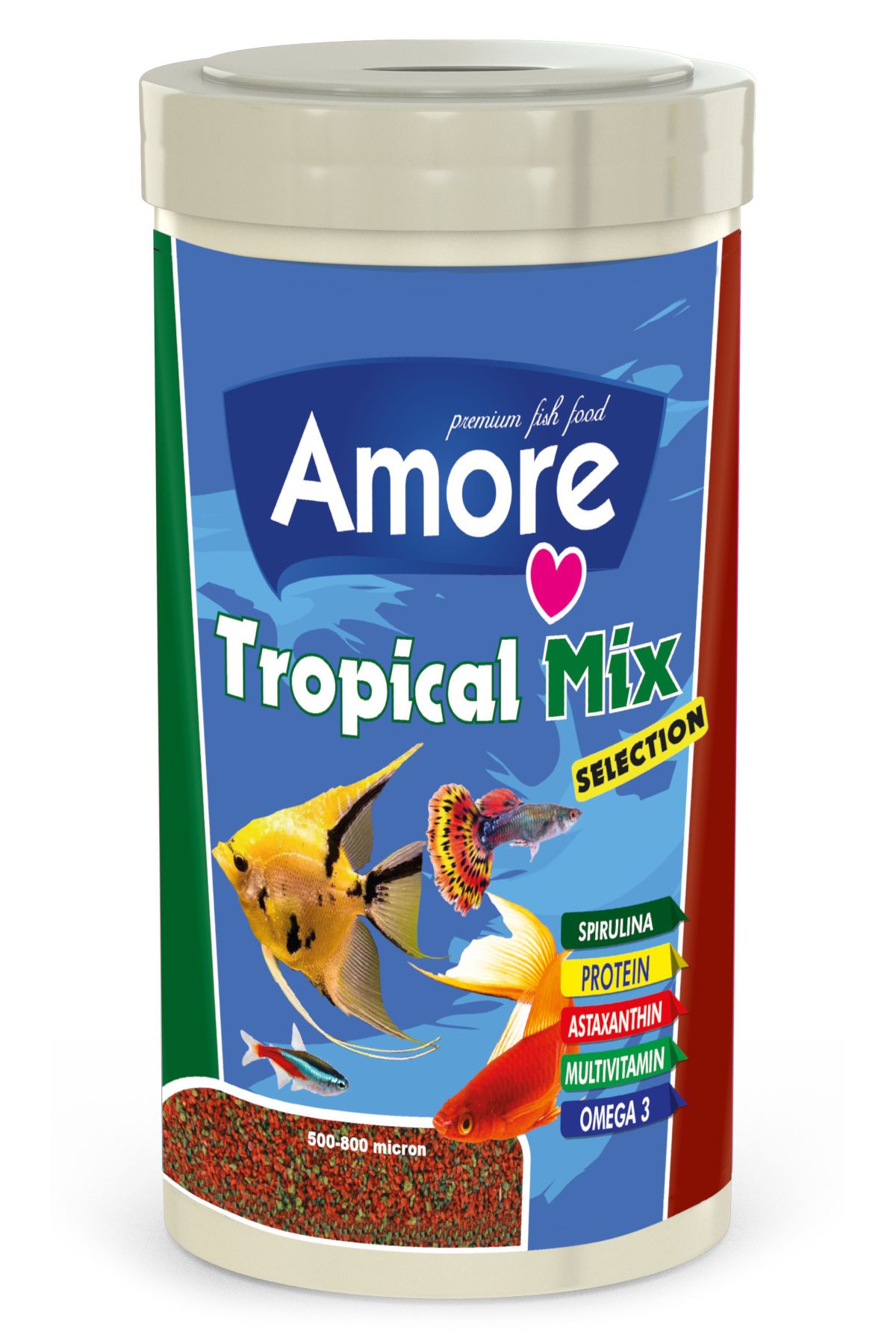 Tropical Mix Selection 1000 ml Lepistes-Melek-Moli Balık Yemi, Soffice Filtre Elyaf 66x90cm 60gr