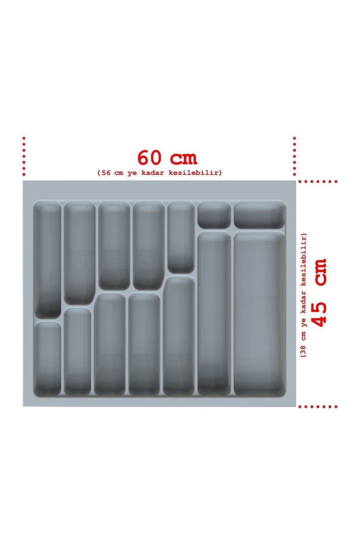 Netaks Çekmece Içi Kaşıklık 60x45 Gri Yeni Model Ürün