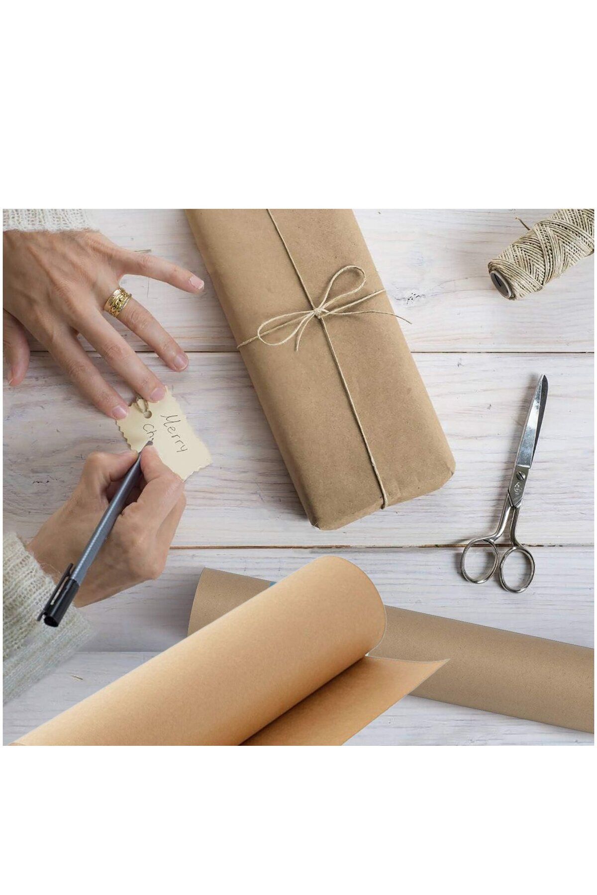 Kraft Rulo Ambalaj Kağıdı, Çeyiz, Hediye Paketleme, Çiçek Buket, DIY Kağıdı, 80 gr - 50cm x 10m