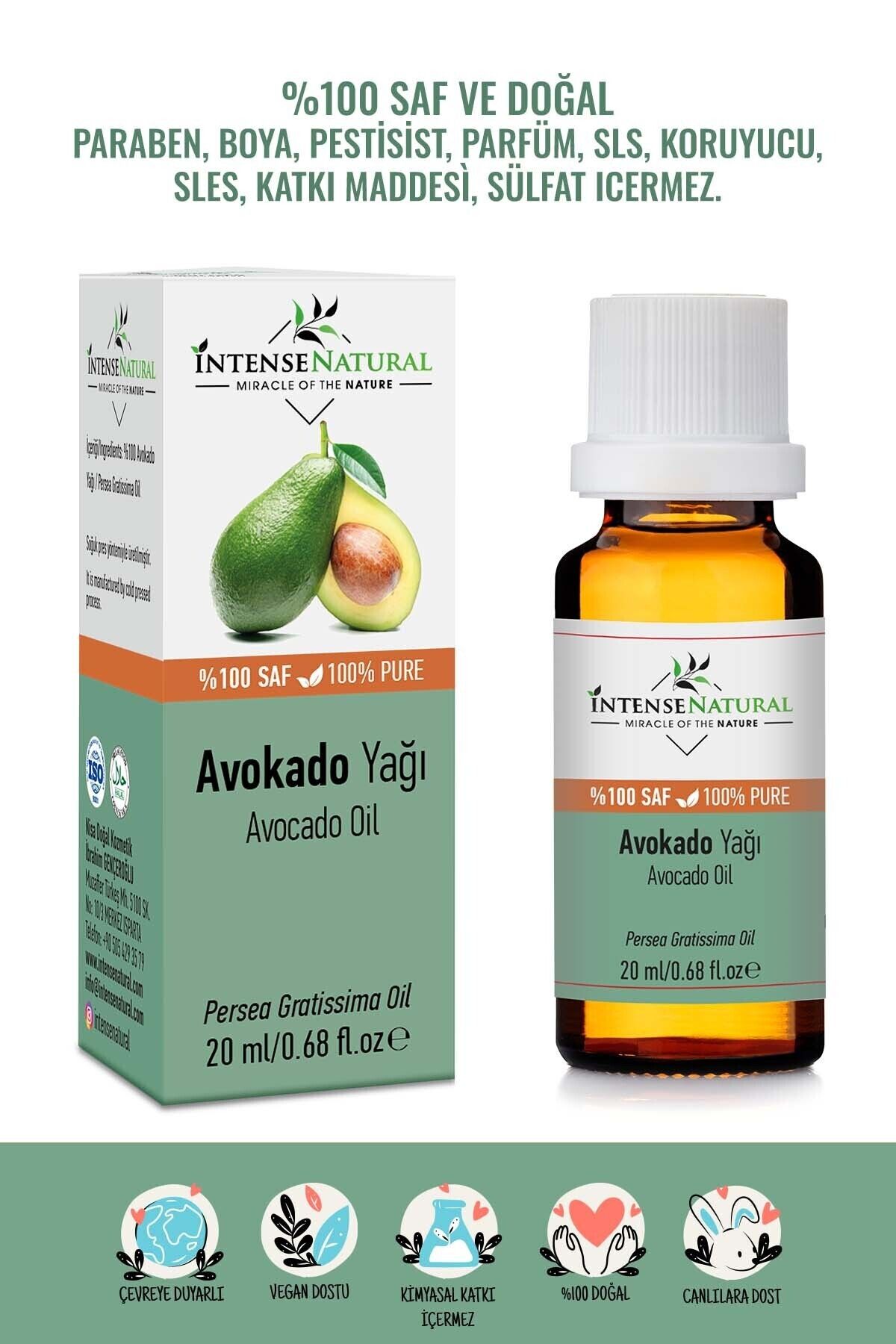 İntense Natural Avokado YağıSoğuk Sıkım 20 ml...