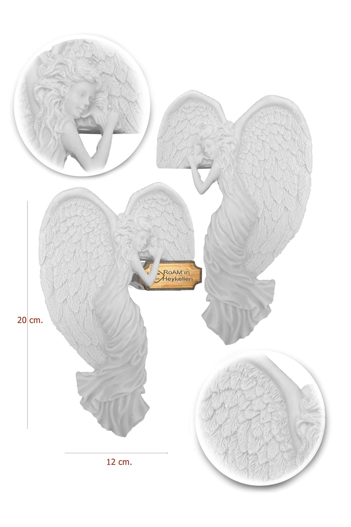 Melek Modeli Dekoratif Duvar Süsü (Sağ ve Sol 2'li Set)