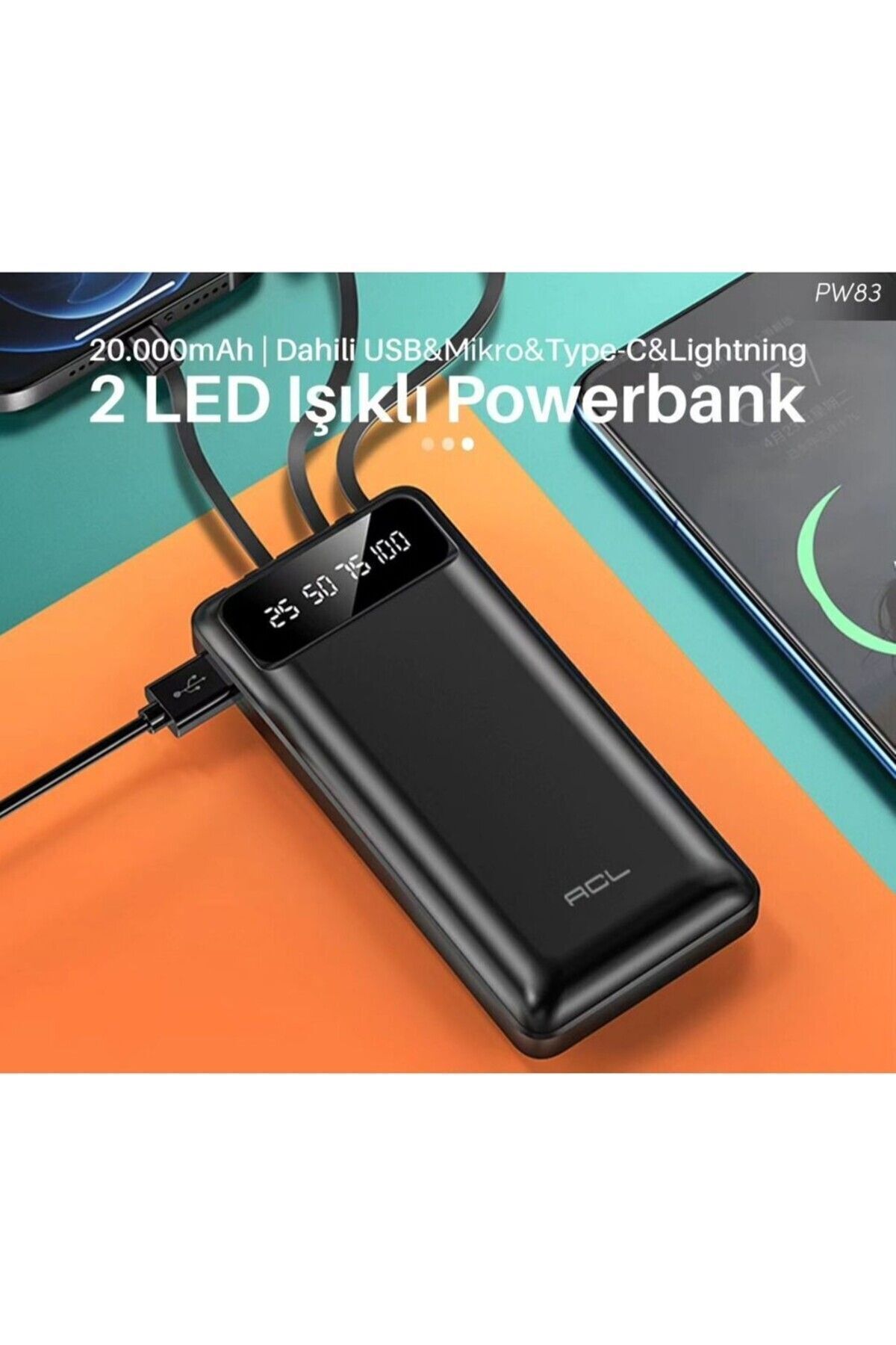 Zoli 20000 Mah PowerbankDahili Micro Usb,type...