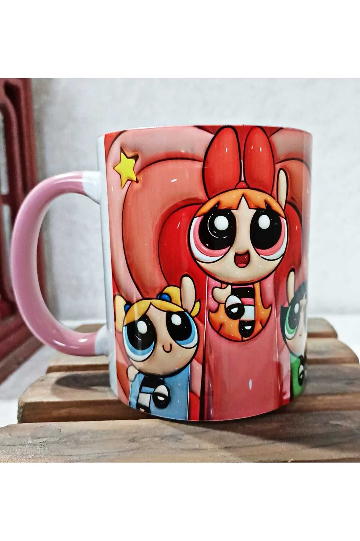 Mugs and love powerpuff girls3D görsel baskı...