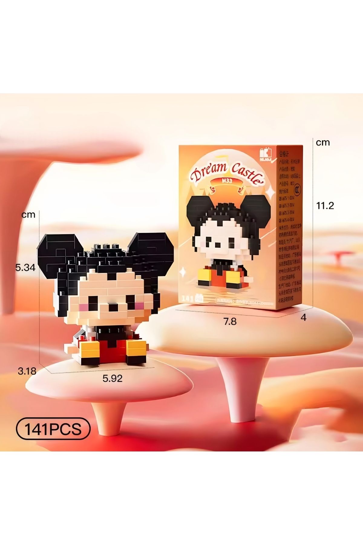 BRİCKS Yeni Stil Mickey Mouse ve Minnie Mouse Figür 3D Puzzle Yapboz Lego Hobi Dekorasyon