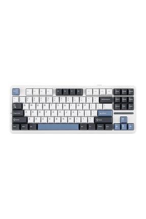 F87 Mekanik Rgb Tkl Graywood V3 Switch Kablosuz Makrolu Hot Swap Klavye Beyaz Image 0