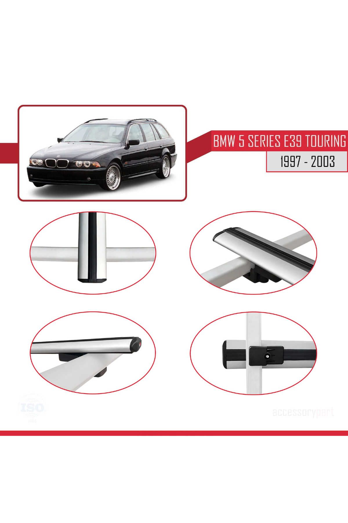 Bmw 5 Serisi (E39) Touring 1997-2003 Arası Ile Uyumlu Basıc Model Universal Ara Atkı Tavan Barı Gri