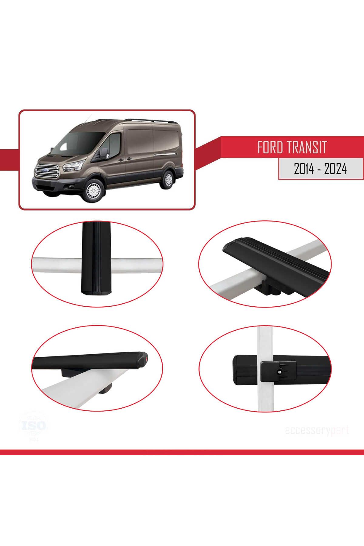 Ford Transit 2014 Ve Sonrası Ile Uyumlu Basıc Model Universal Ara Atkı Tavan Barı Siyah 2 Adet