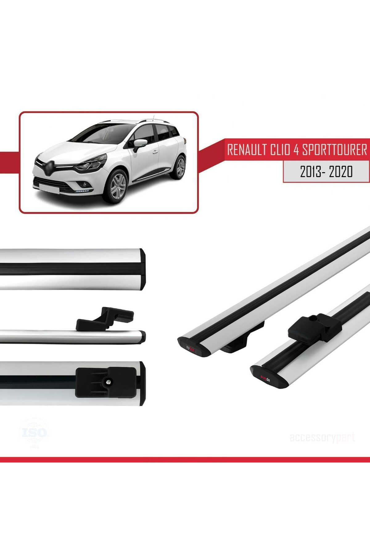 Renault Clio 4 St 2013-2020 Arası Ile Uyumlu Basıc Model Universal Ara Atkı Tavan Barı Gri 2 Adet