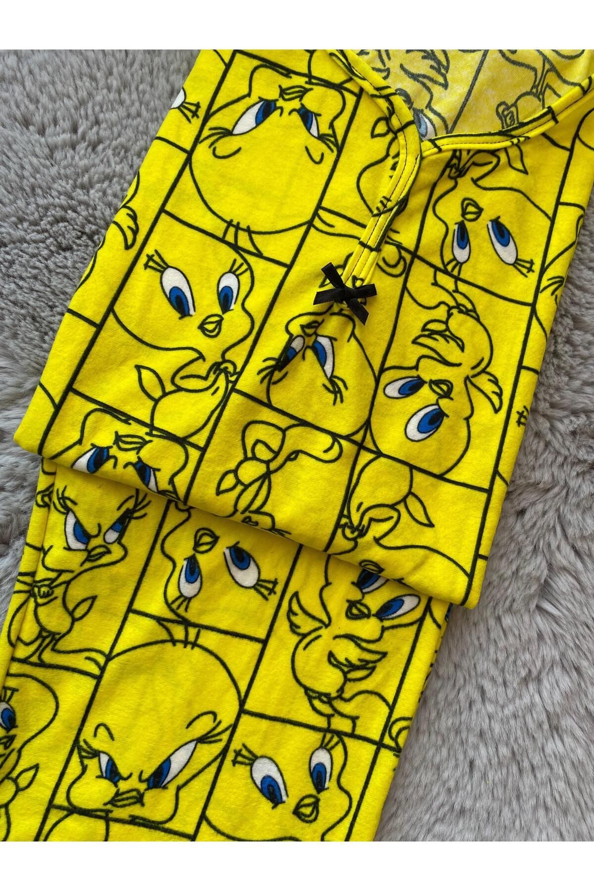 Yumuşacık Tweety Süet Pijama Takımı