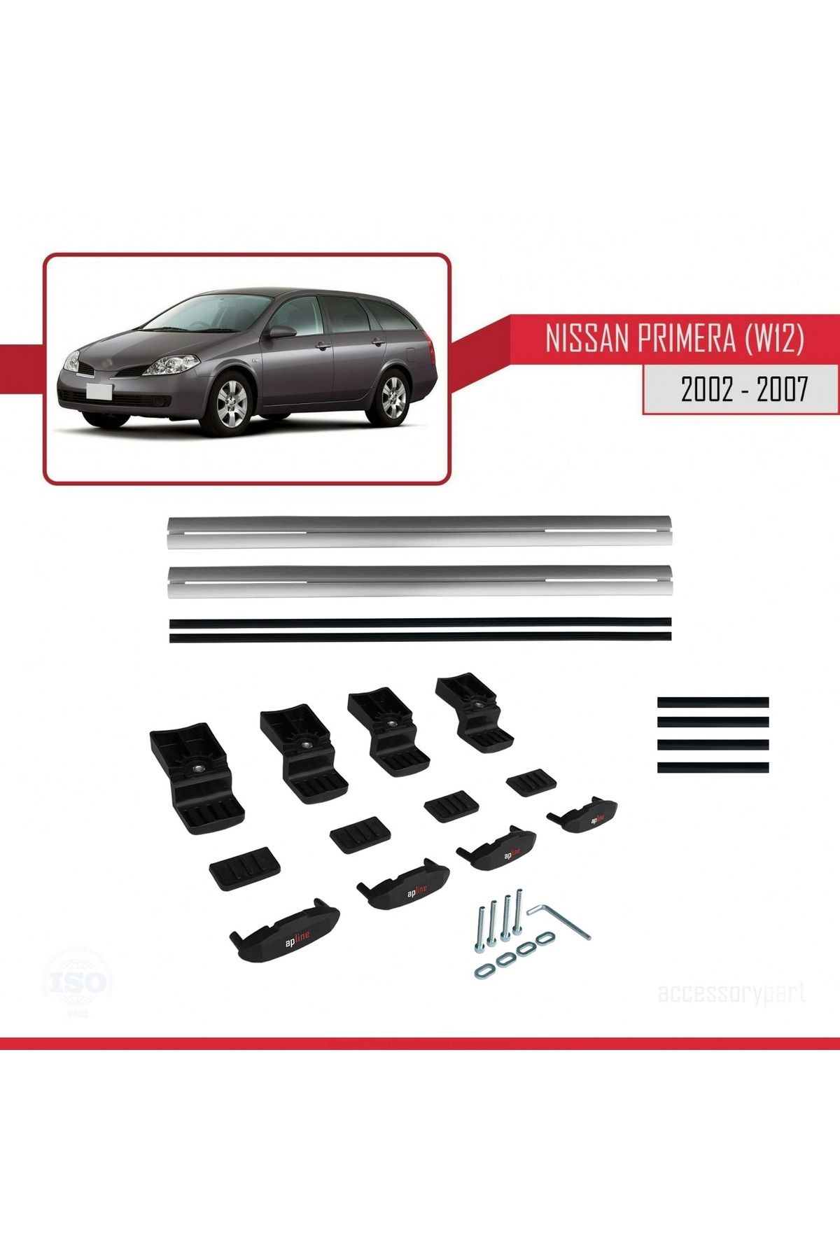 Nissan Primera 3 (W12) Traveller 2002-2007 Arası Ile Uyumlu Basıc Model Universal Ara Atkı Tavan Bar