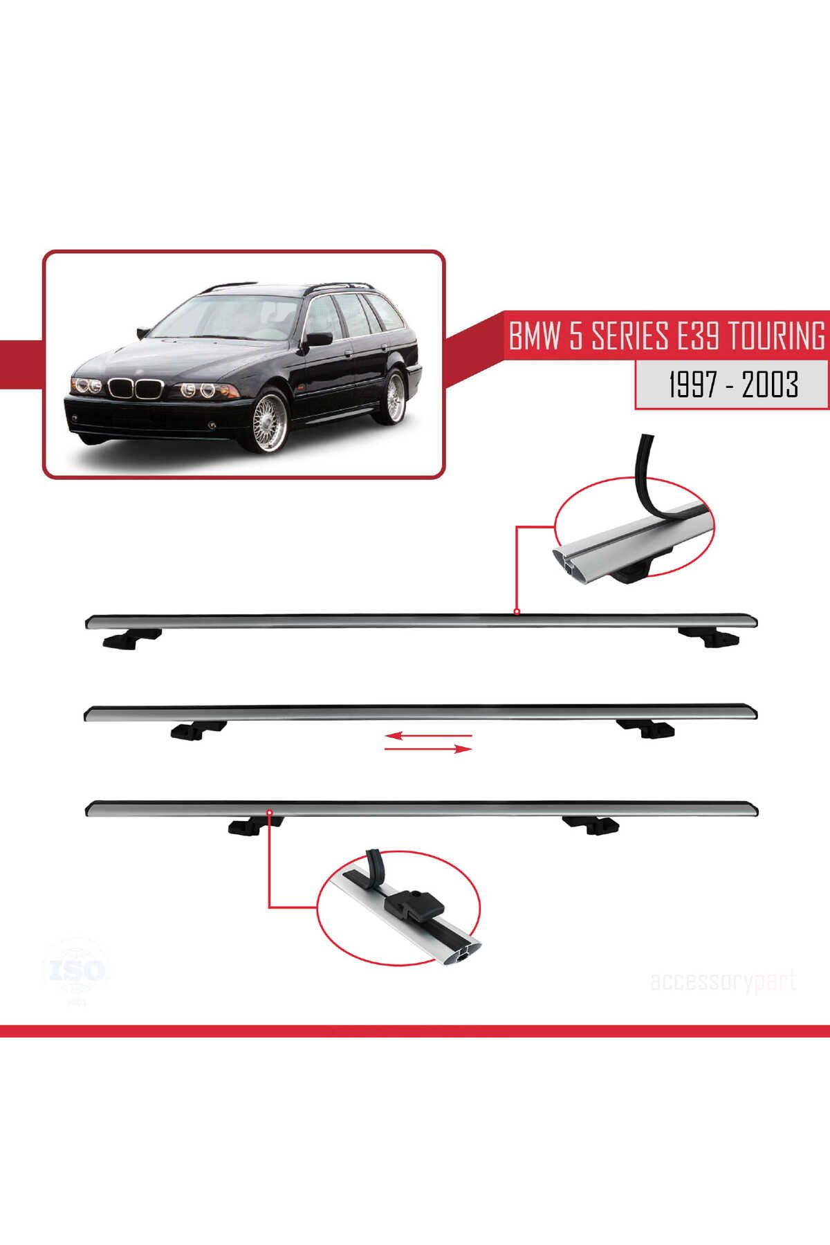 Bmw 5 Serisi (E39) Touring 1997-2003 Arası Ile Uyumlu Basıc Model Universal Ara Atkı Tavan Barı Gri