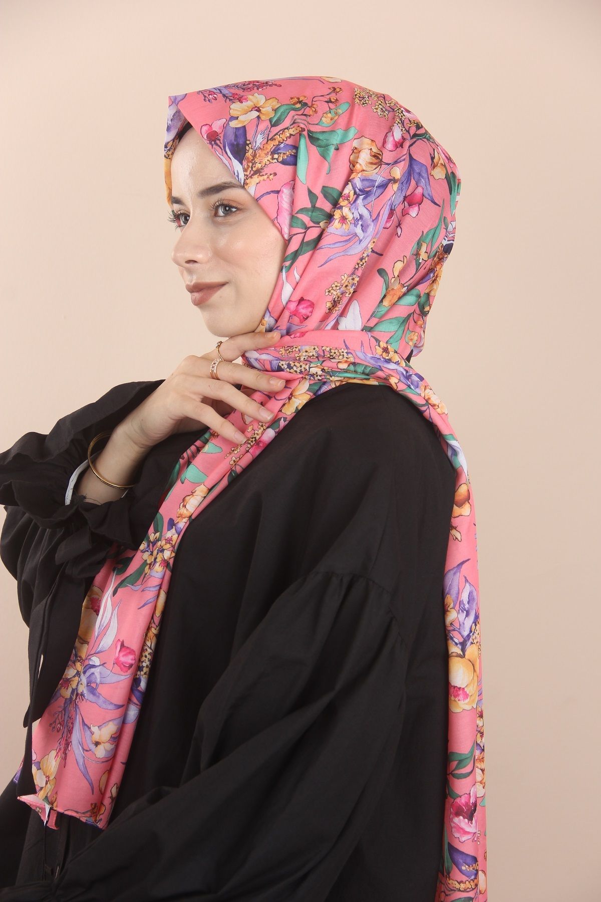 ŞEKER PEMBE Loryan Scarf Linen Summer Gül Şal