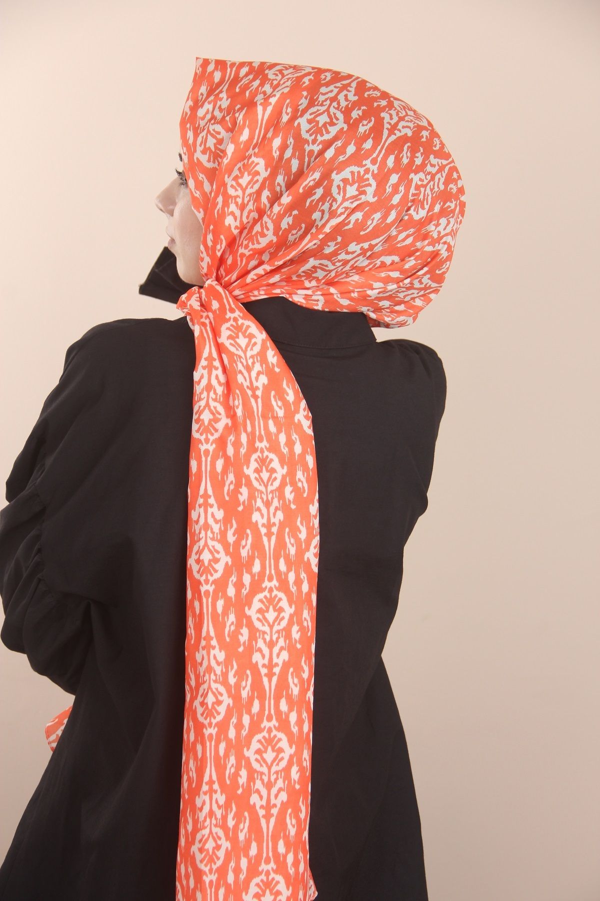 Orange Loryan Scarf Linen Summer Çini Şal