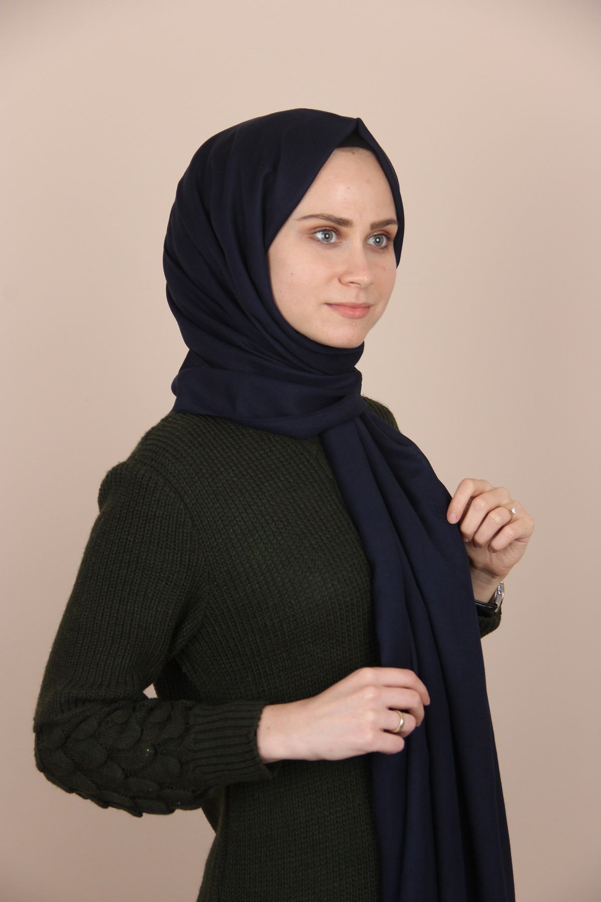 Sima Lacivert Pashmina Şal