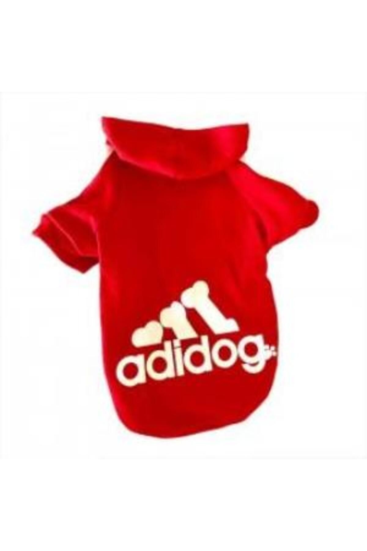 Kırmızı Adidog Kapşonlu Sweatshirt, Orta Ve Büyük Irklar Için