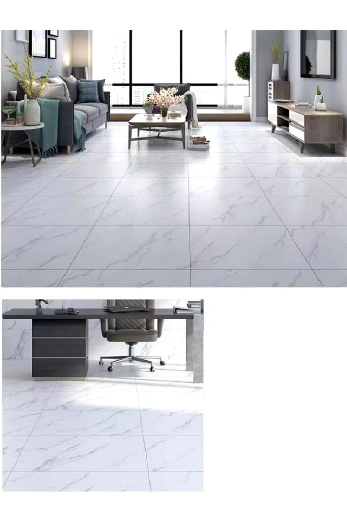 Kendinden Yapışkanlı Floor Pvc Panel  Yer Zemin Kaplama Paneli Arkası Kauçuklu 60X60cm 1 Adet 6216