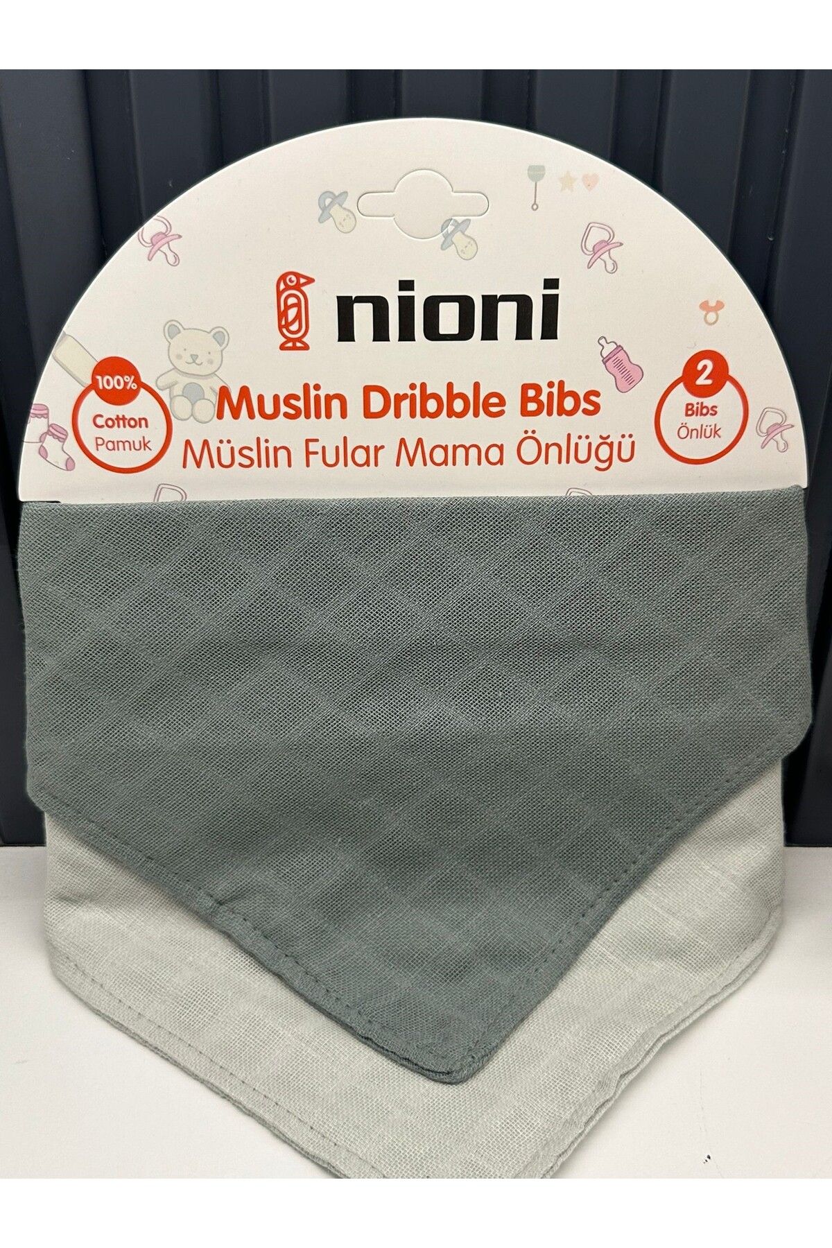 nioni MÜSLİN FULAR İKİLİ MAMAÖNLÜĞÜ -YEŞİL