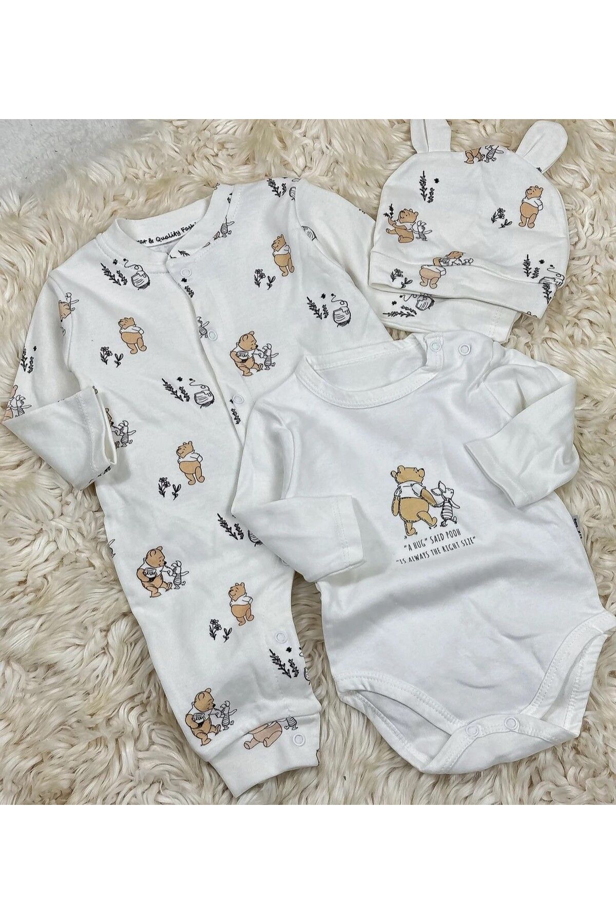 Babyçapa Bebek Tulum, Badi veŞapka Set 3-12 A...