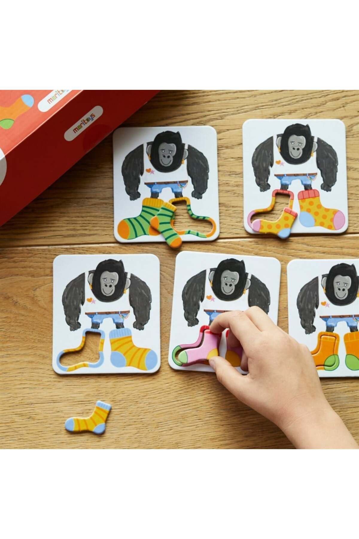 Giant Socks Gorilla 40 Kartlı Hafıza, Eşleştirme ve Puzzle Oyunu - 3 ve Yaş Üstü