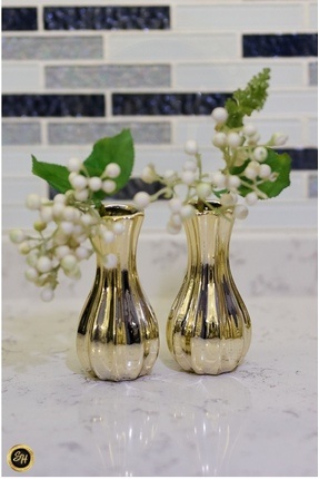 1-adet Tombul Desenli Vazo Gold Biblo Dekoratif Sunumluk Dekor Image 0