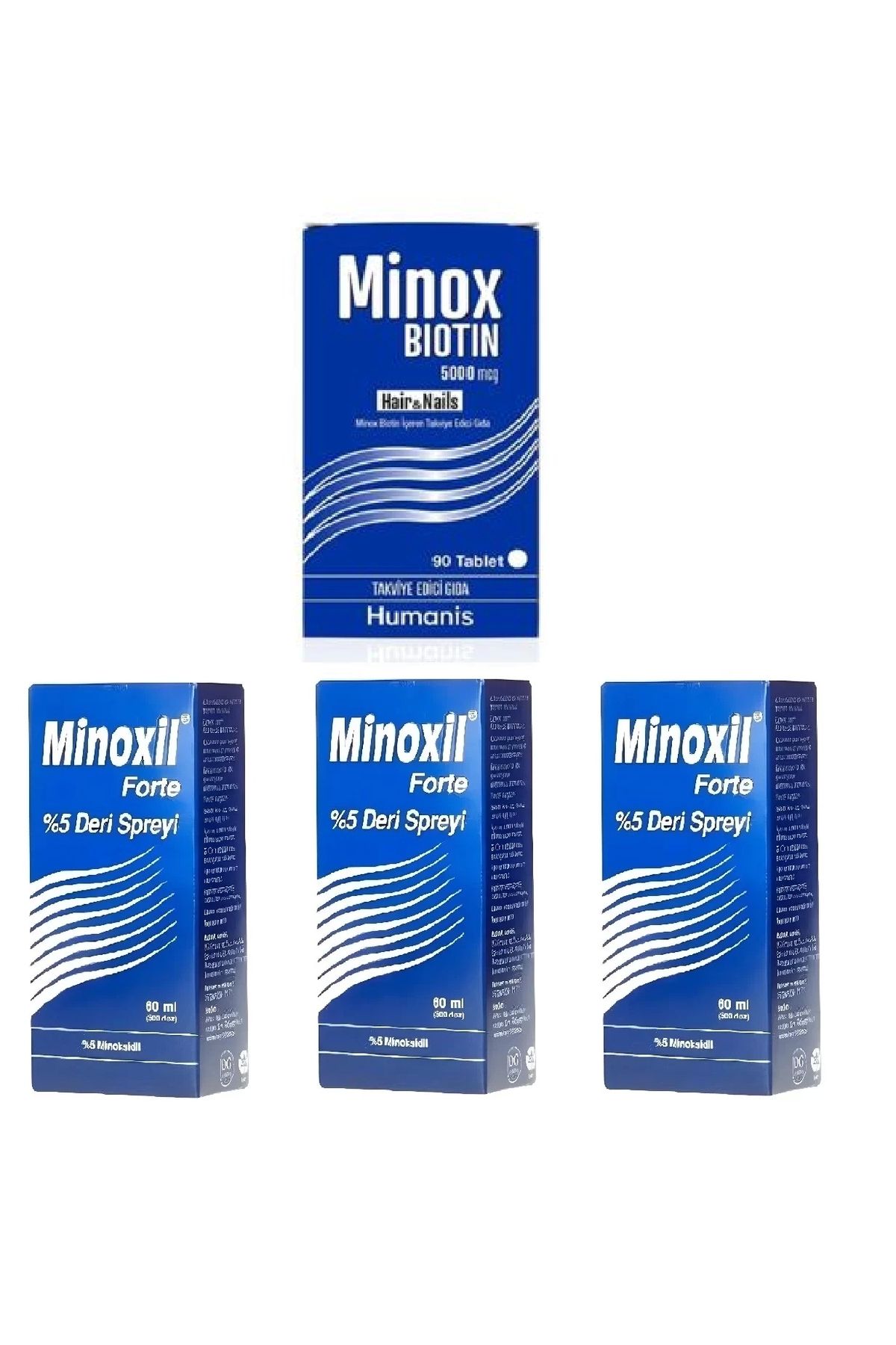 Humanis Minox Biotin ve 3kutu minox sprey hed...