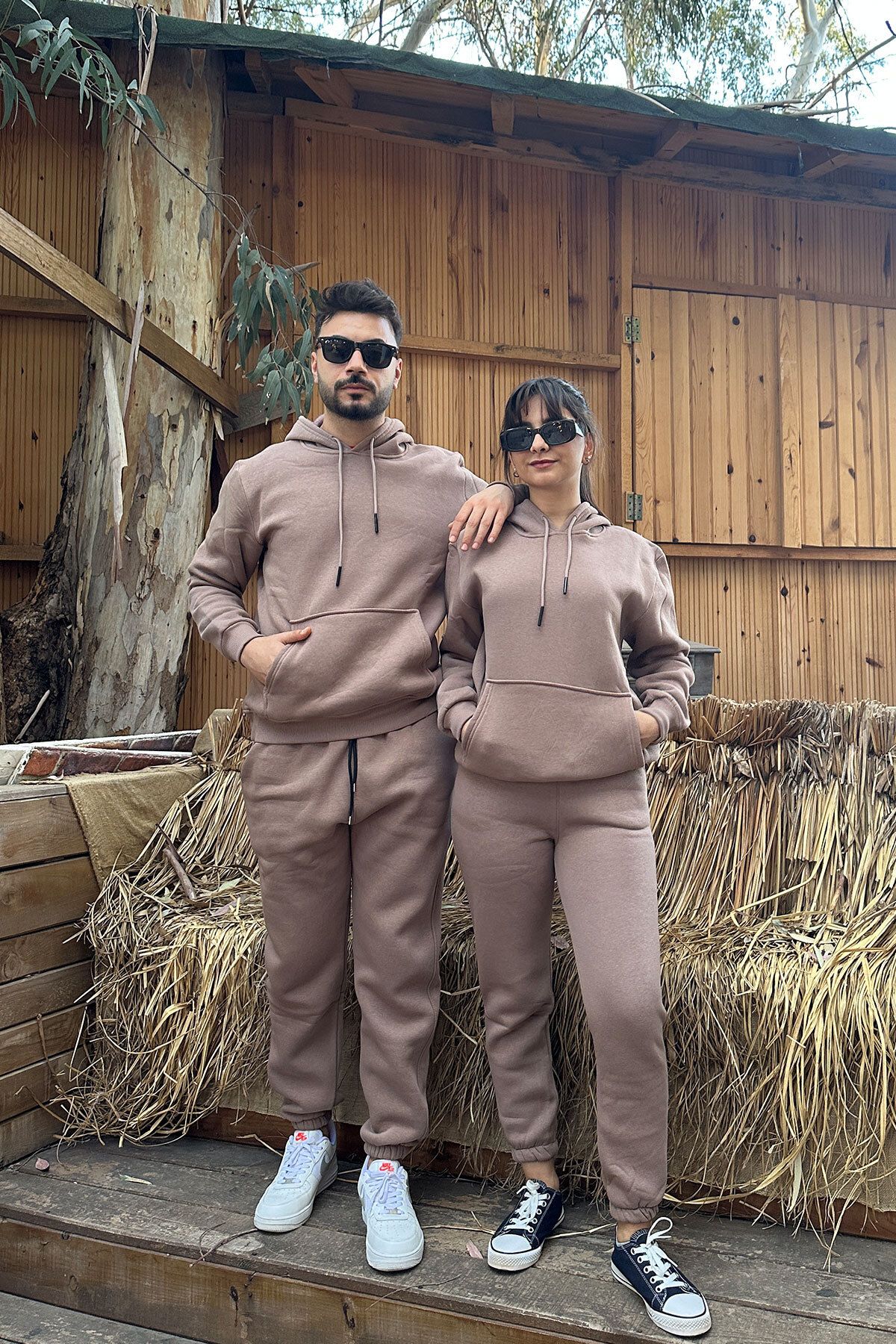 Kadın Kanguru Cep Kapüşonlu 3 iplik Puf Yumuşacık (İçi Polarlı) Sweatshirt - Oversize ORİJİNAL KALIP