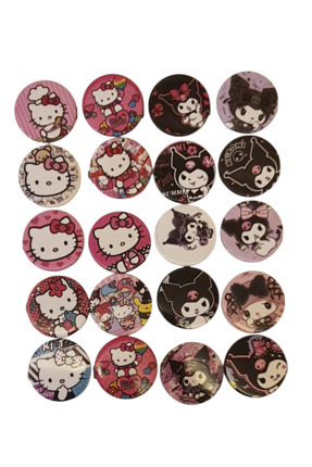 20 Adet Kuromi & Hello Kitty Rozeti Image 0