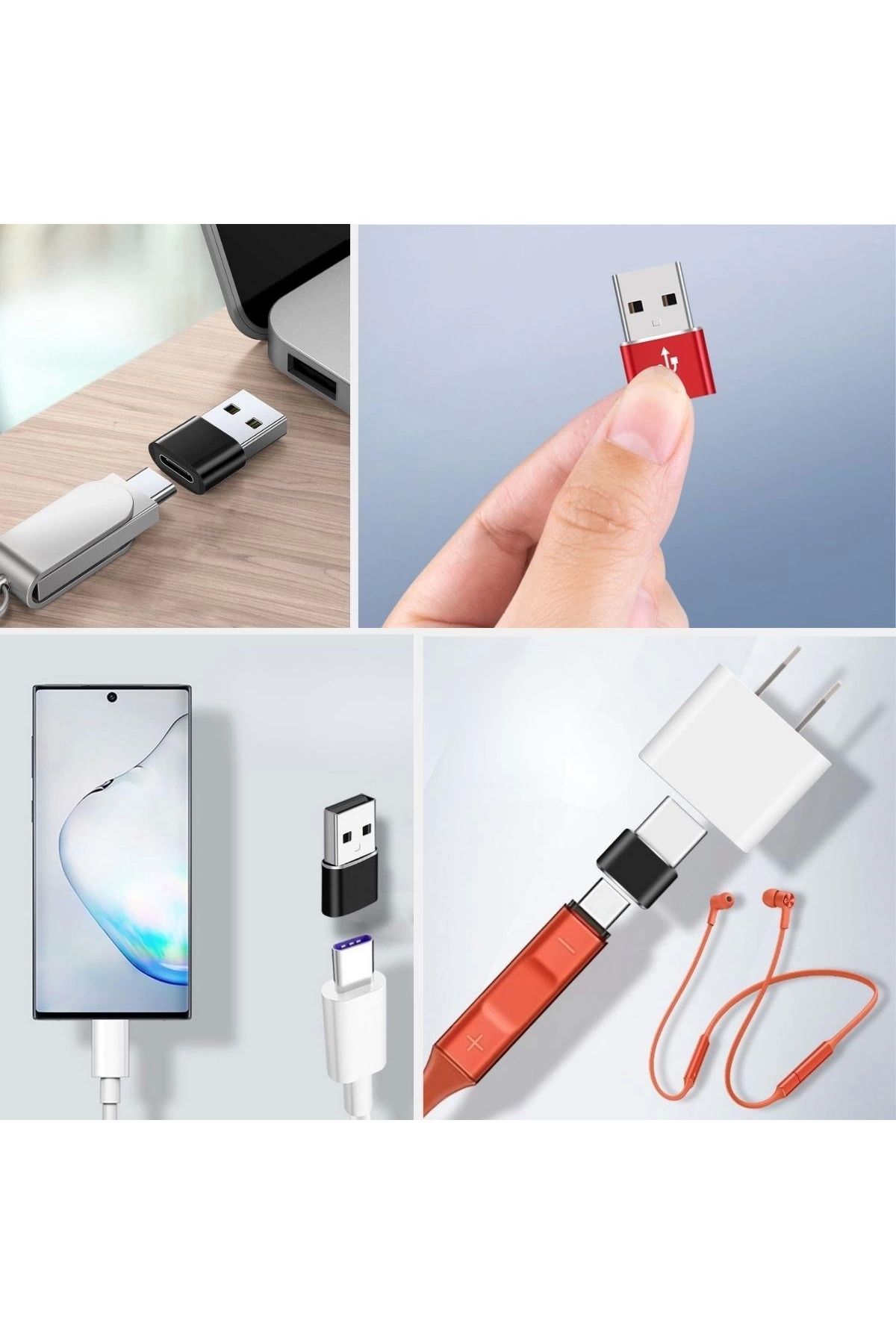 Usb'den Type-c 'ye Dönüştürücü Adaptör Veri Aktarımı Sağlayıcı Şarj Data Çevirici