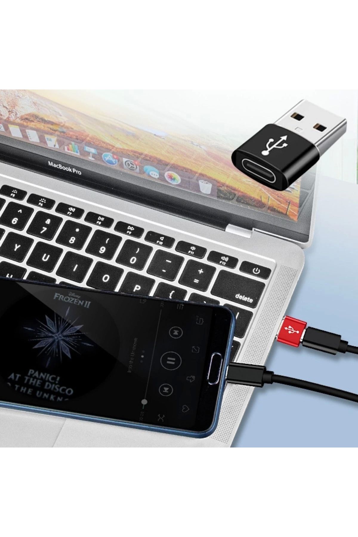 Usb'den Type-c 'ye Dönüştürücü Adaptör Veri Aktarımı Sağlayıcı Şarj Data Çevirici