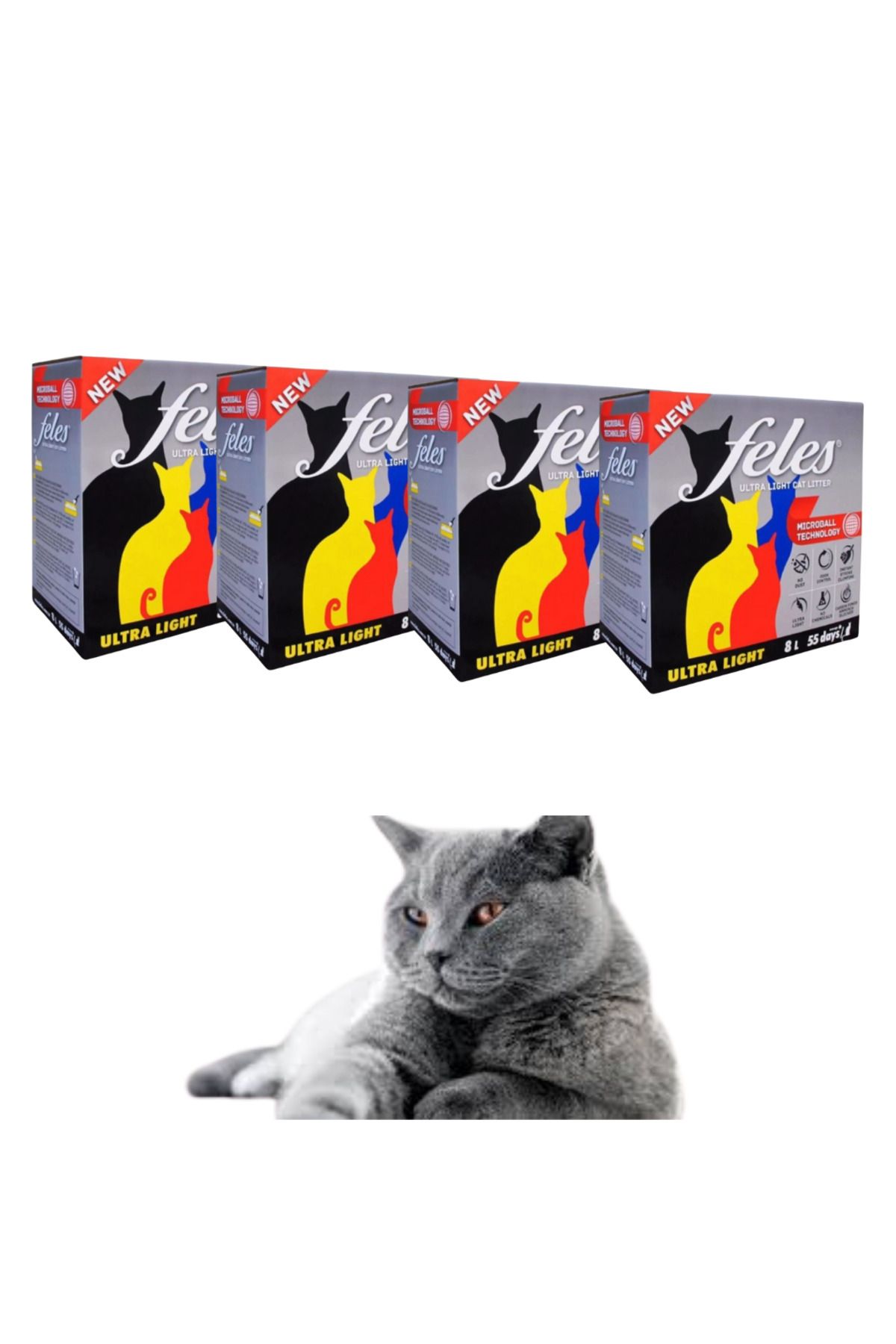 FELES 8 LT KEDİ KUMU 4 ADET