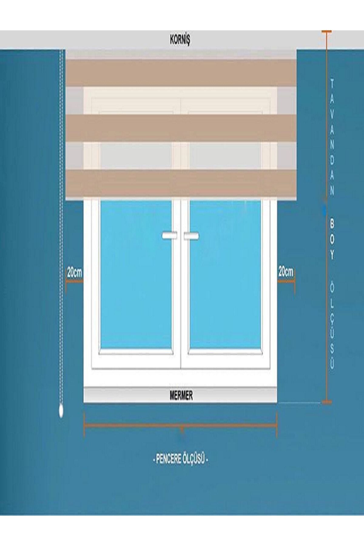 MODERN DÜZ EKRU ZEBRA STOR GÜNEŞLİK ETEK DİLİMSİZ STOR PERDE