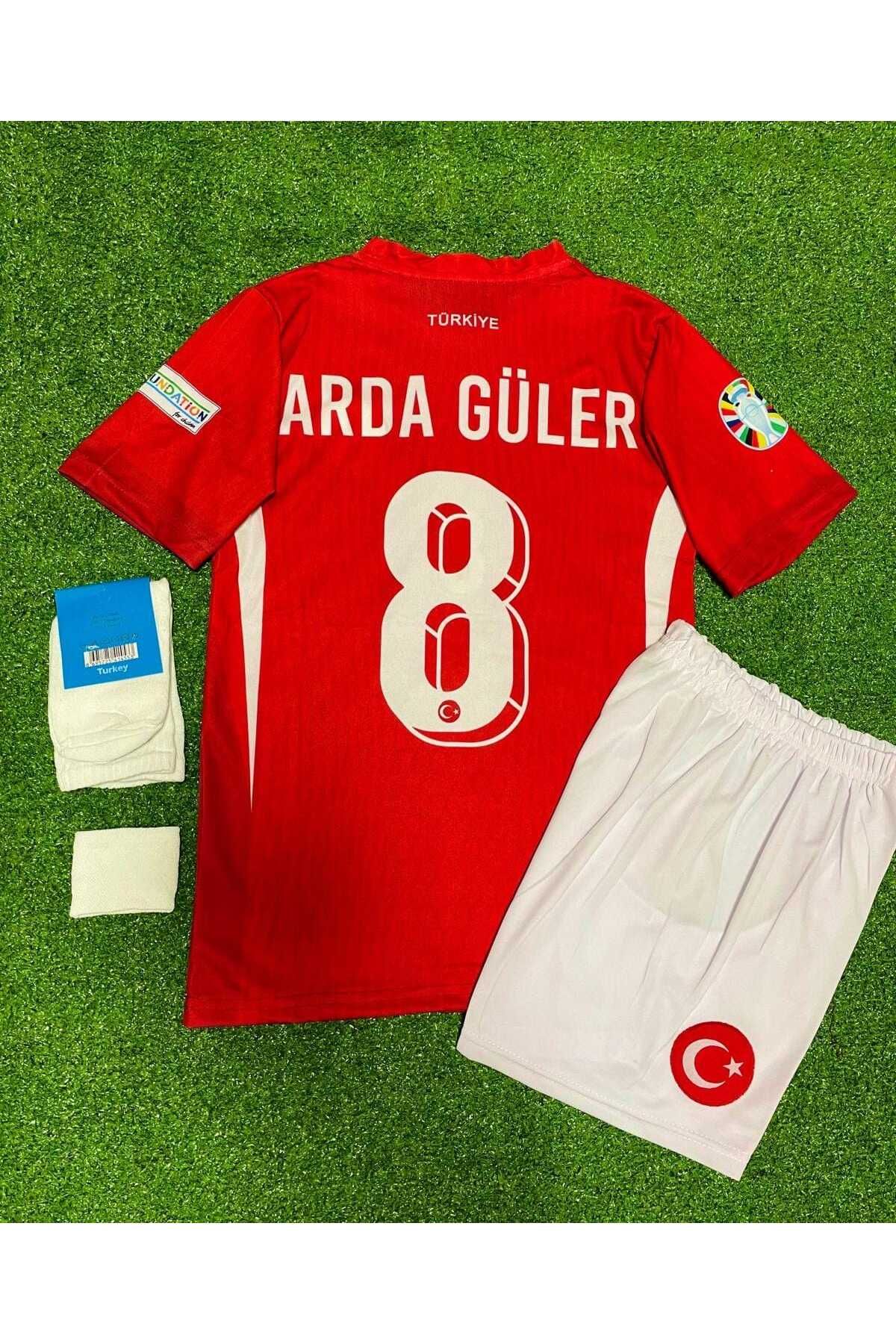 Türkiye Euro 2024 A.r.d.a-g.ü.l.e.r 8 Numara Çocuk Forması 4'lü Set (KIRMIZI)