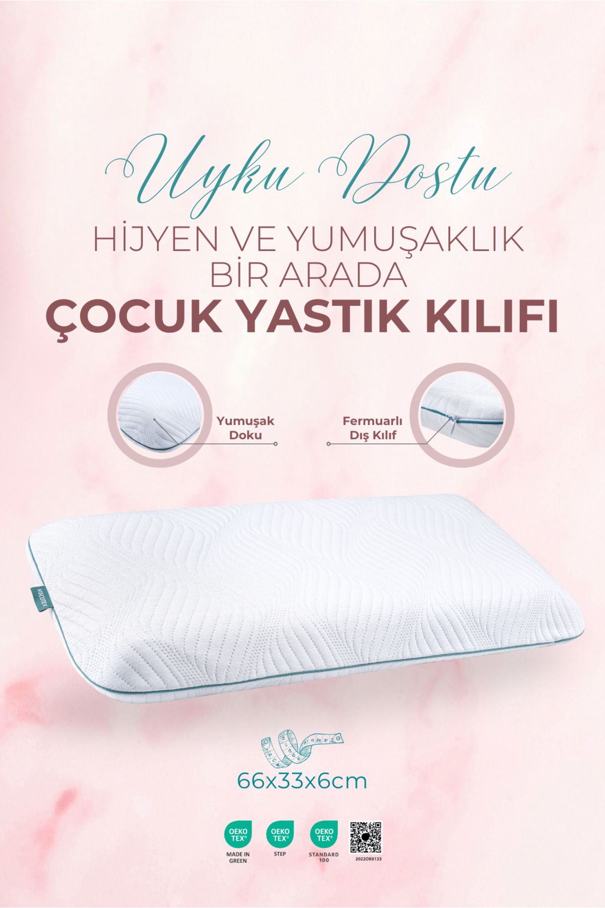 VİSCOTEX Uyku Dostu ÇocukYastık Kılıfı, Hijye...