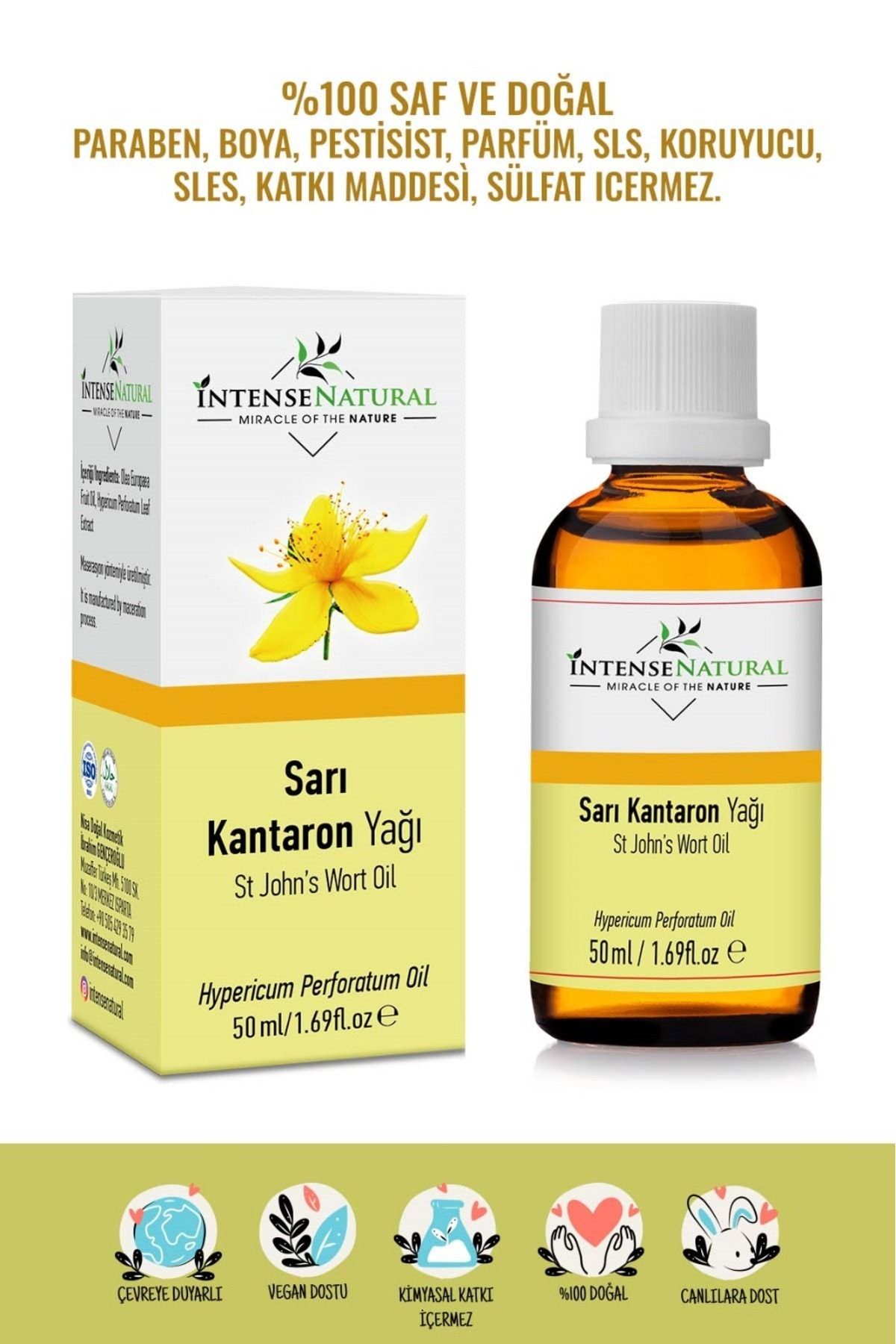 İntense Natural Sarı KantaronYağı 50 ml %100...