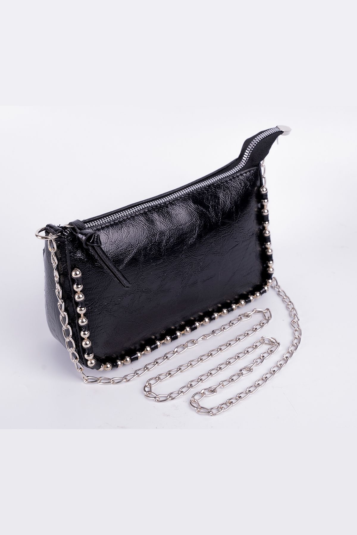 The Noir Leather Pearly İnciDetaylı Siyah Des...