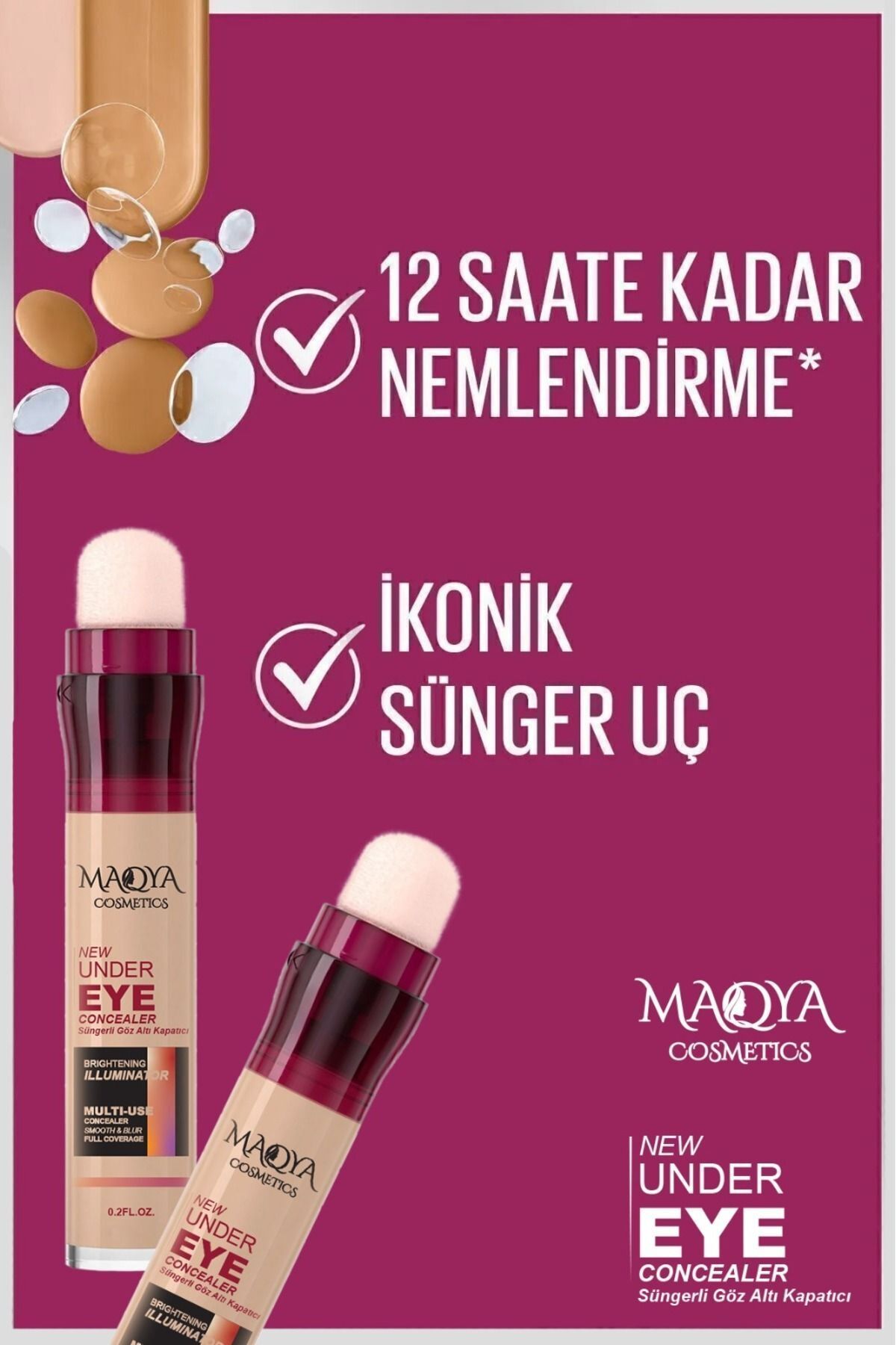 Yoğun Kapatıcı Besleyıcı Aydınlatıcı Süngerli Gözaltı Kapatıcı/concealer (ORTA TON)