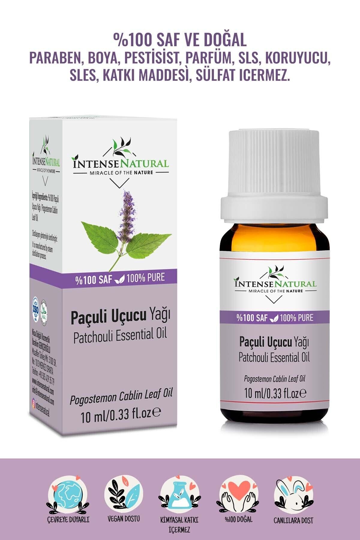 İntense Natural Paçuli UçucuYağı 10 ml %100 S...