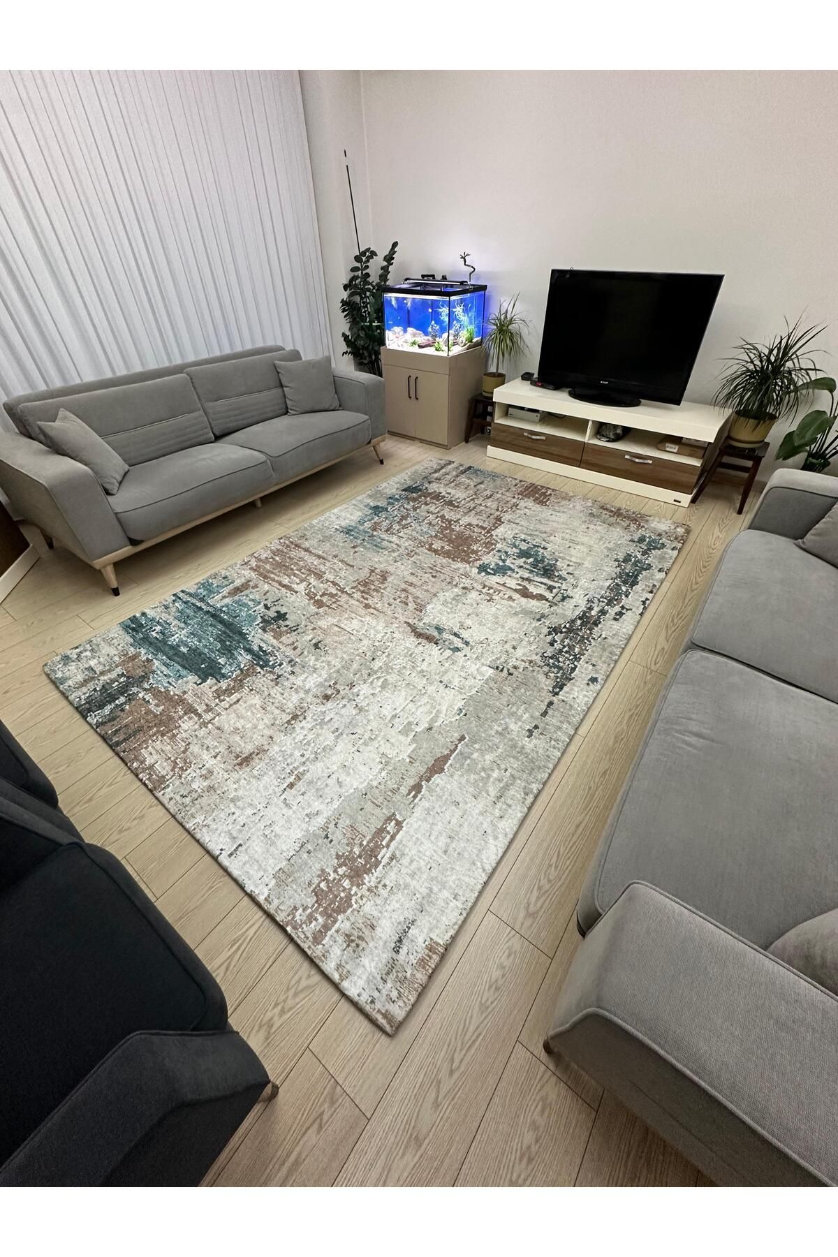 Süngersiz Halı Örtüsü - Lastikli - Yıkanabilir - Dijital Baskı - Ölçü 6m² 200x300 cm DİYAR