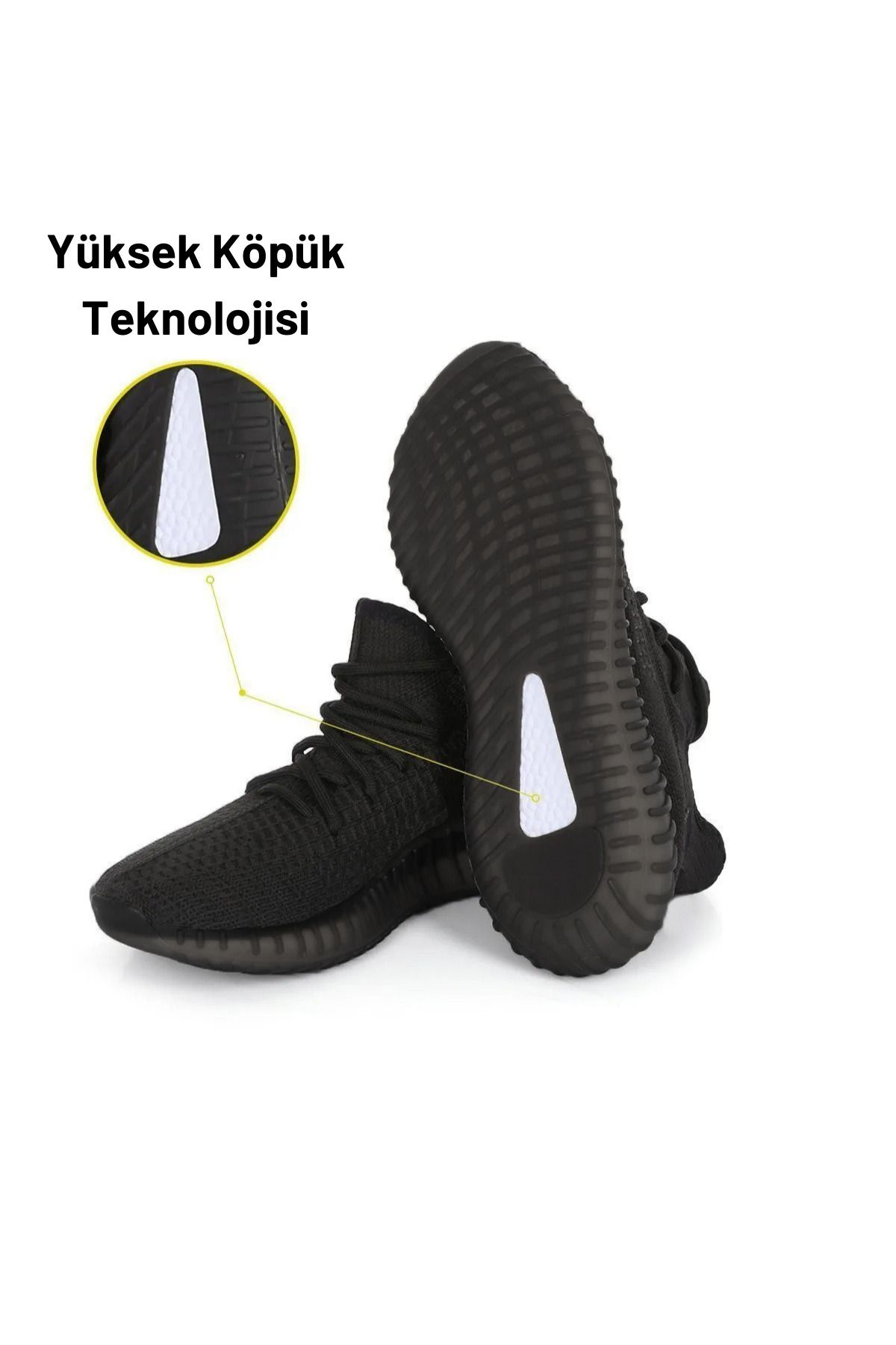 Siyah-white Movement Ortopedik Tabanlıklı Koşu & Antrenman Spor Ayakkabı, Sneaker Ayakkabı