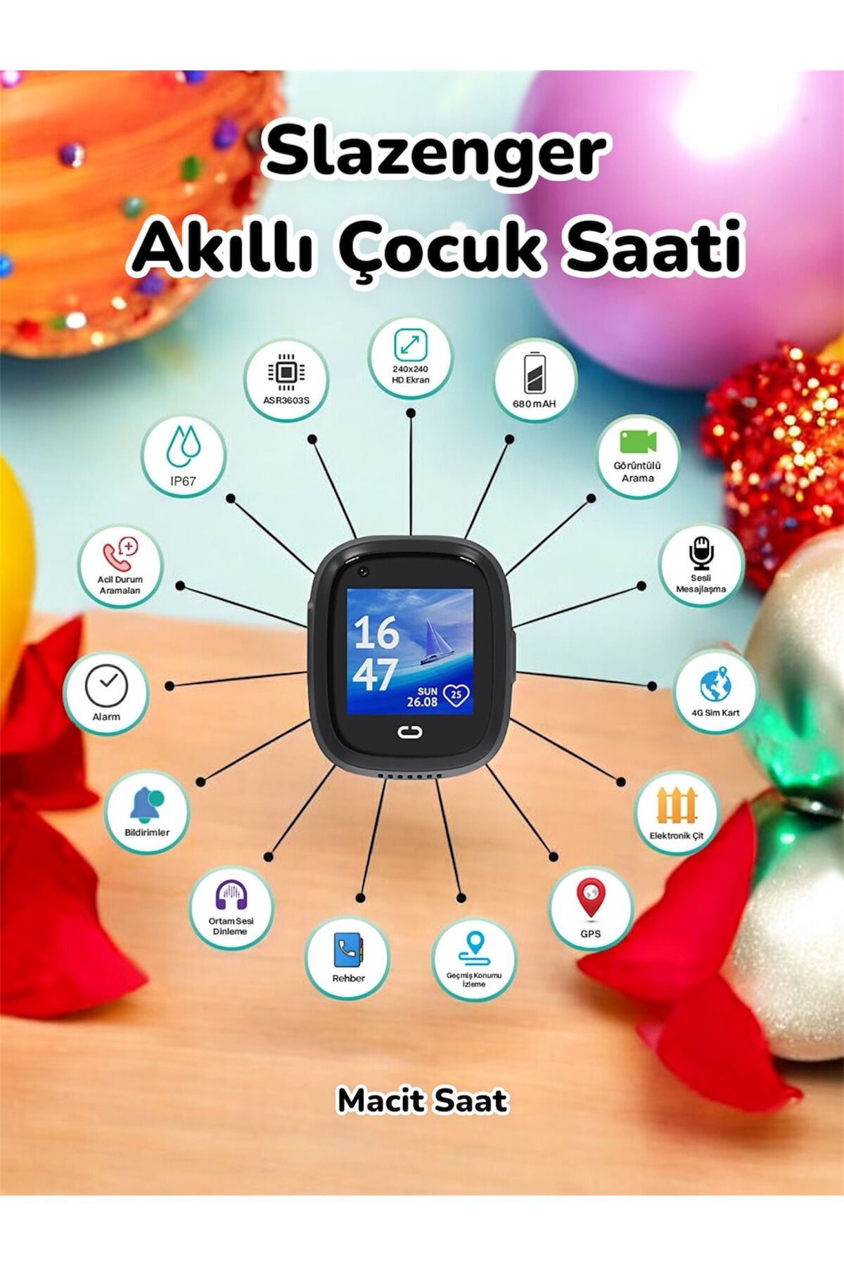 Akıllı Çocuk Saati 4g Sim Kart Destekli Görüntülü Görüşme Özelliği