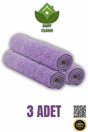Mandallı Mop Yedek Bezi | x3 Adet | Mor Renk Image 0