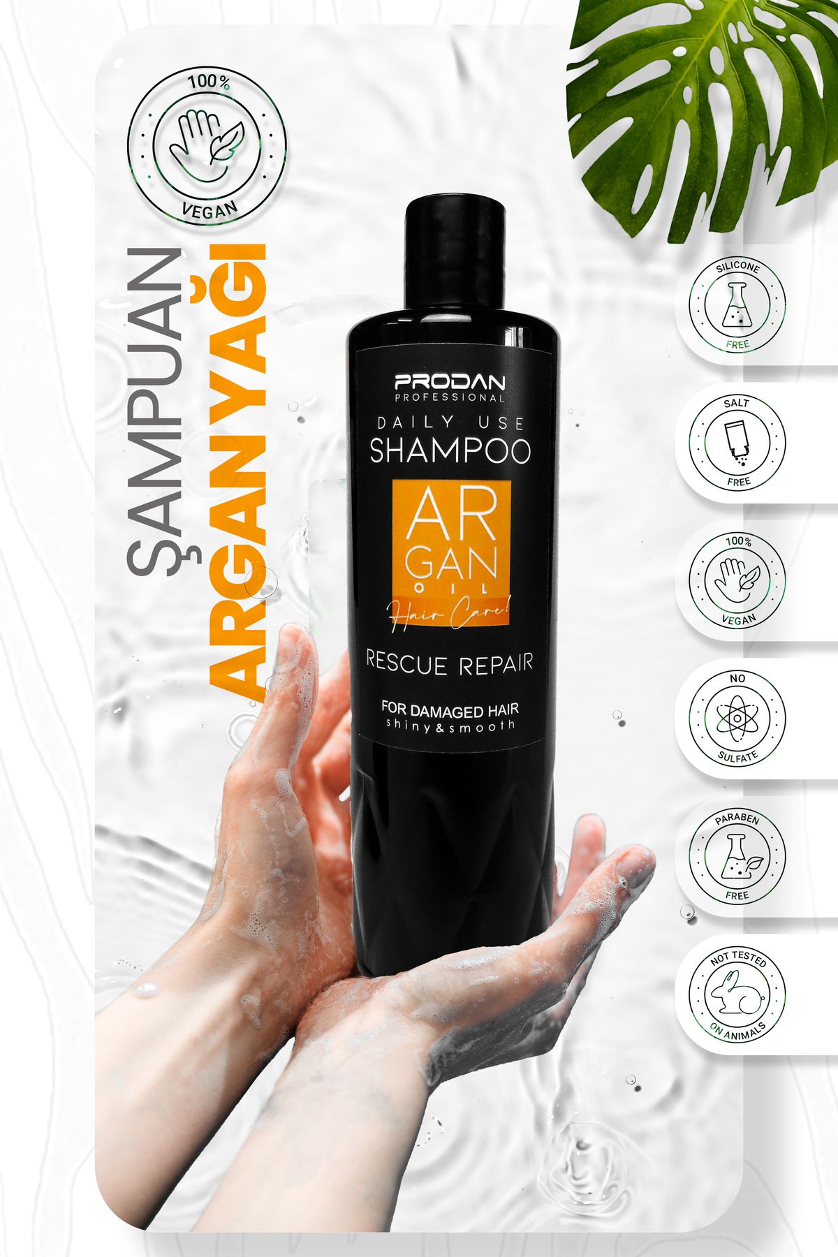 Argan Yağı Şampuan Tuzsuz Biotin | Nemlendirici Bakım-400ml