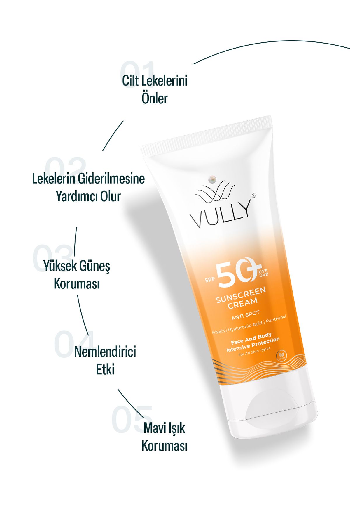 Leke Karşıtı - Aydınlatıcı ve Nemlendirici Yüksek Koruyucu Spf+50 Yüz ve Vücut Güneş Kremi 50 Ml