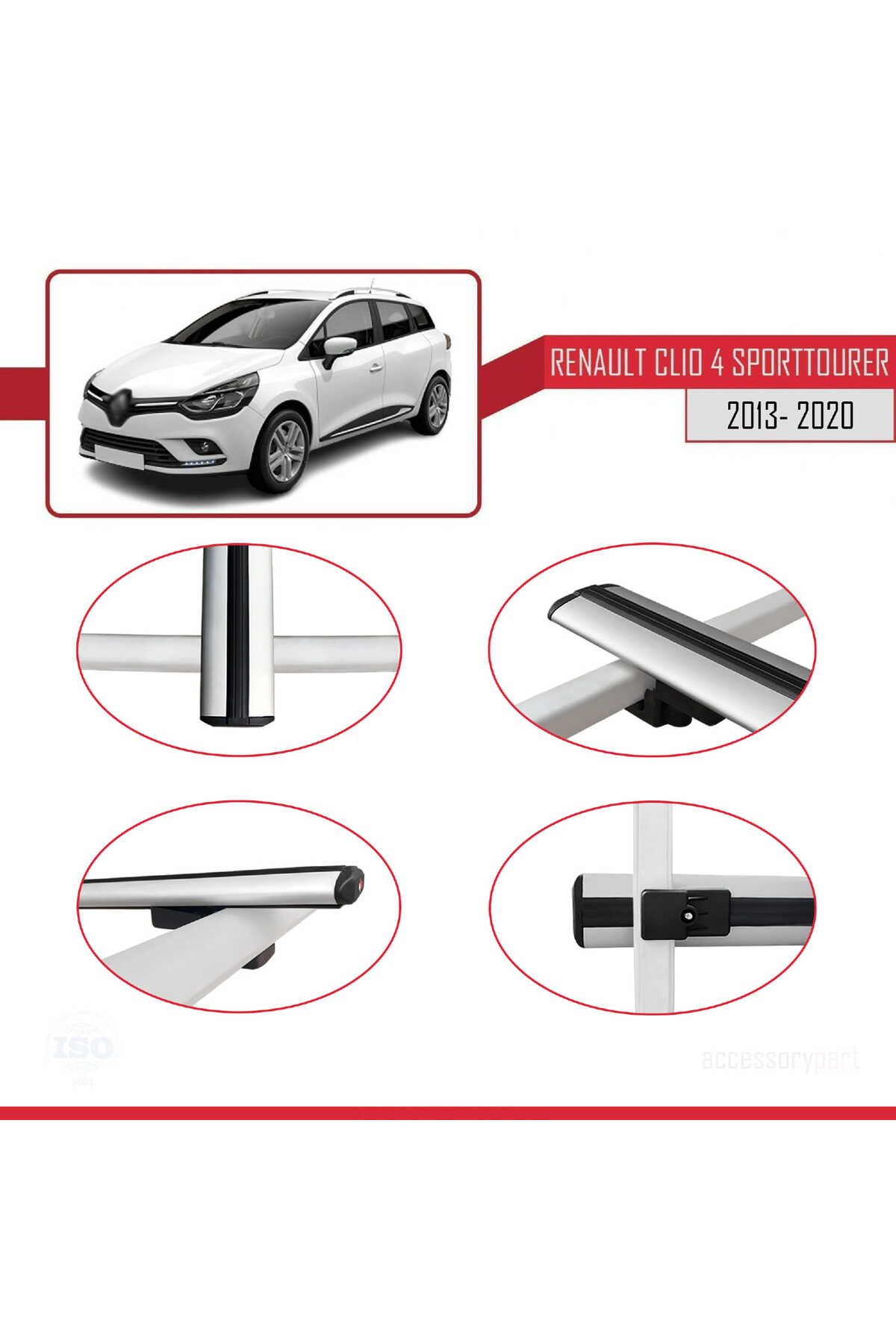 Renault Clio 4 St 2013-2020 Arası Ile Uyumlu Basıc Model Universal Ara Atkı Tavan Barı Gri 2 Adet