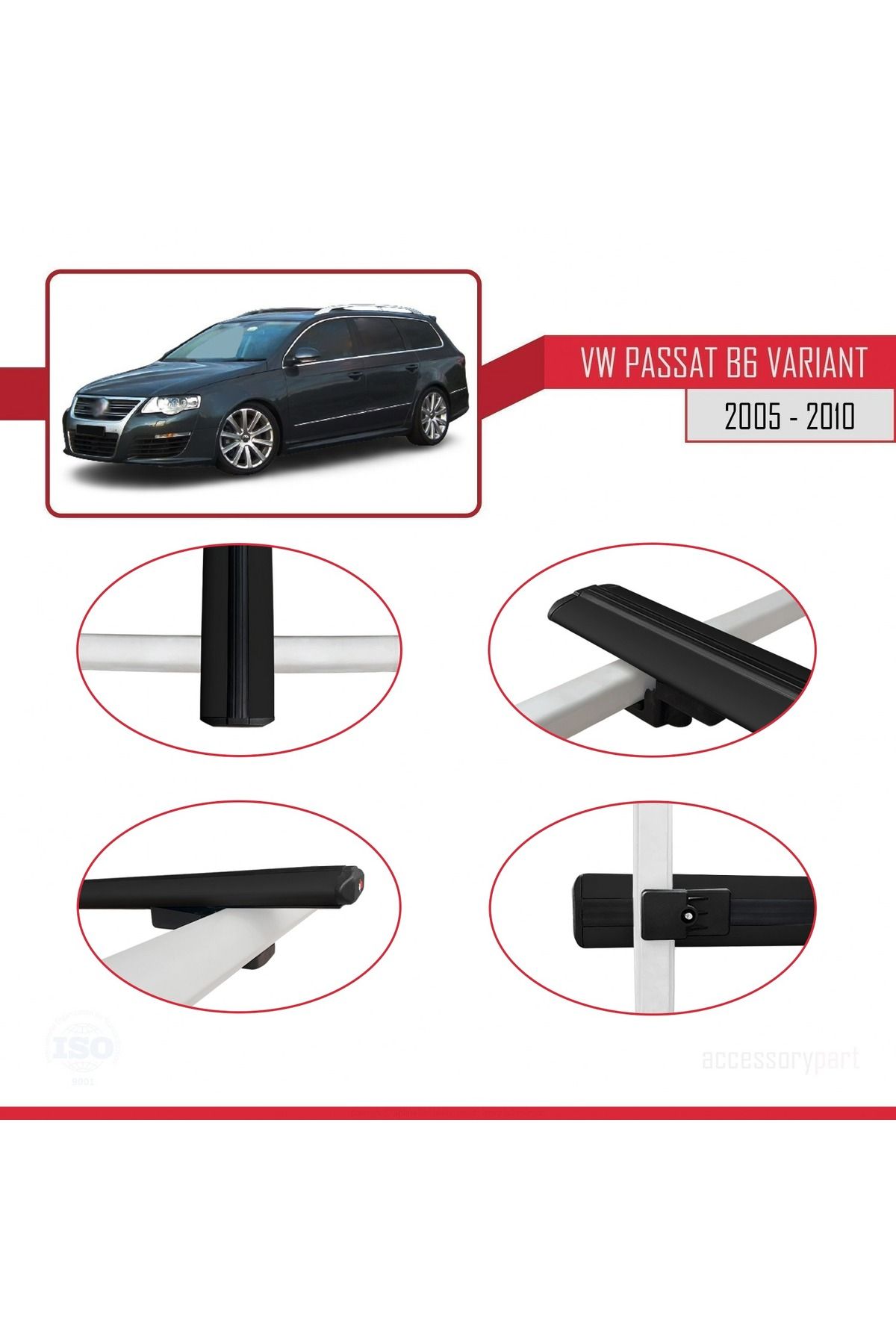 Volkswagen Passat B6 (3C) Variant 2005-2010 Arası Ile Uyumlu Basıc Model Universal Ara Atkı Tavan Ba