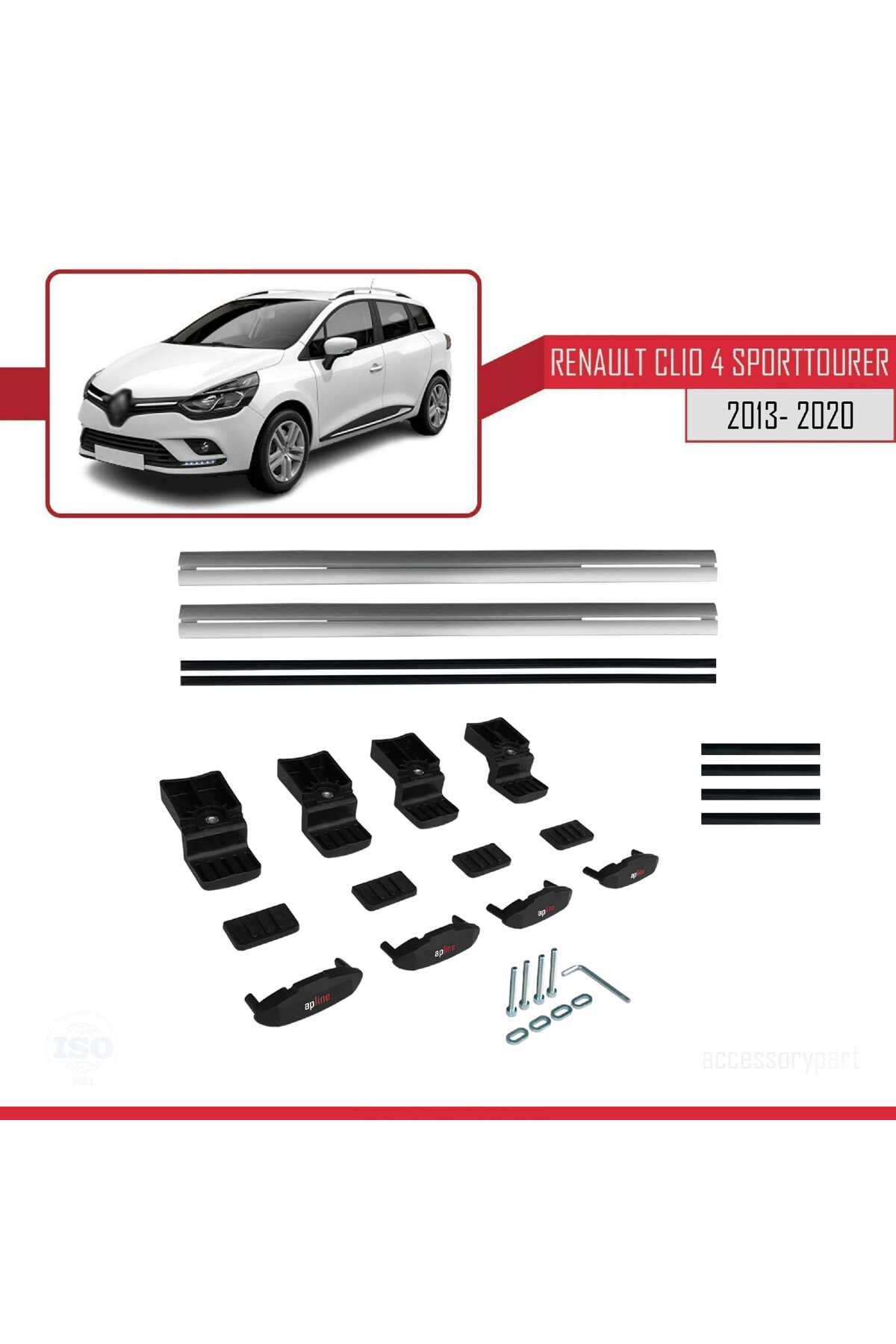 Renault Clio 4 St 2013-2020 Arası Ile Uyumlu Basıc Model Universal Ara Atkı Tavan Barı Gri 2 Adet