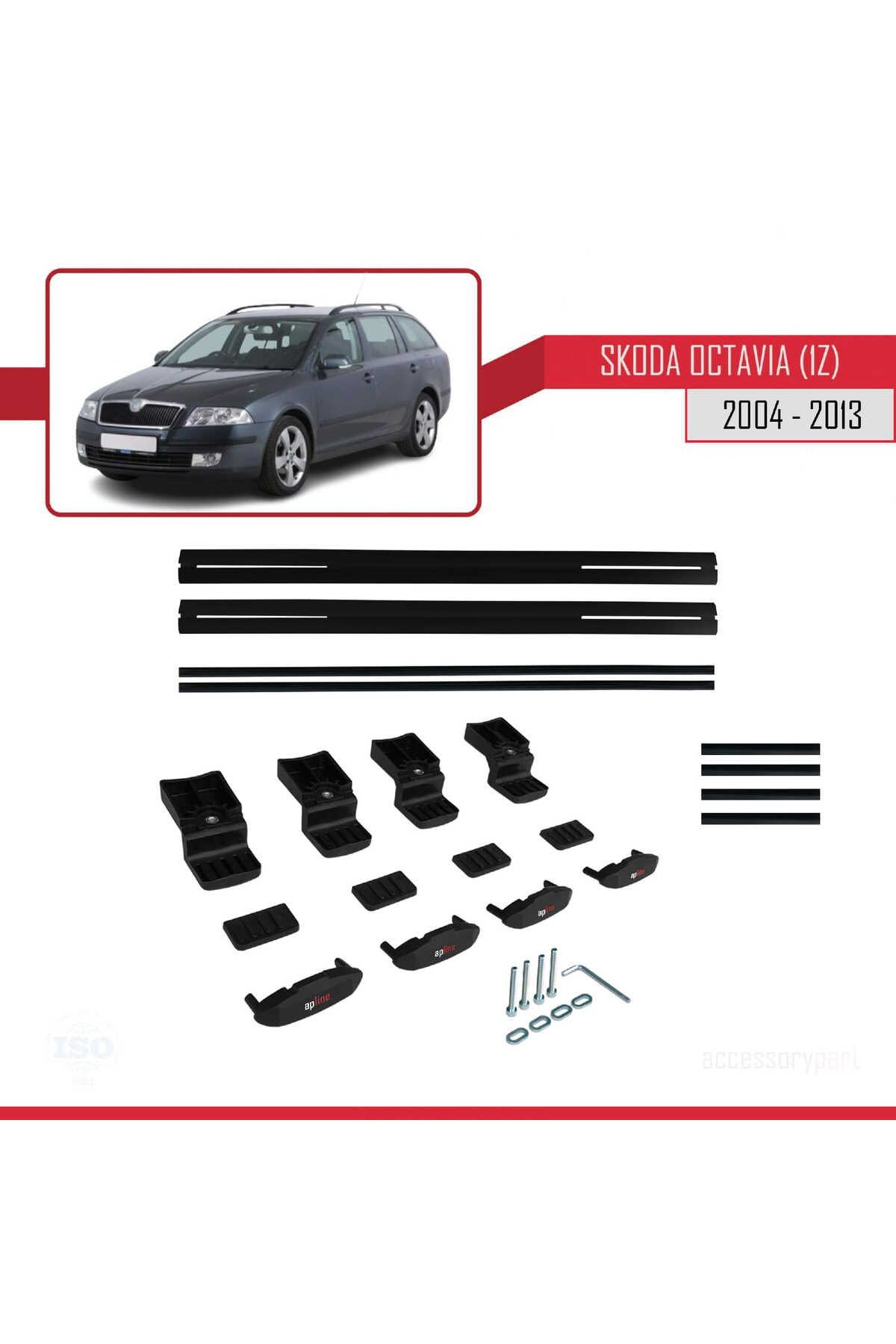 Skoda Octavia 2 (1Z) 2004-2013 Arası Ile Uyumlu Basıc Model Universal Ara Atkı Tavan Barı Siyah 2 Ad